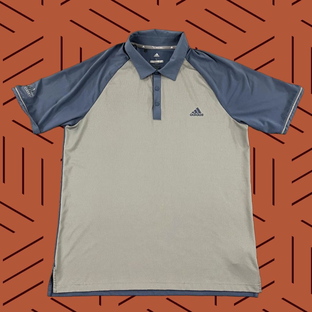 Adidas ADIDAS Polo Shirt Mens Large Gray Blue The Rookery Golf Delaware Climacool Sport Shirt Mens Regular Polo Golf Size US L / EU 52-54 / 3 - 1 Thumbnail