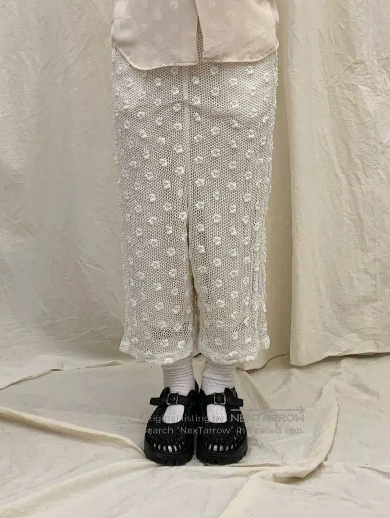 Comme des Garcons Comme Des Garcons size S Lace Flower Embroidered Double La Size 23" - 8 Thumbnail