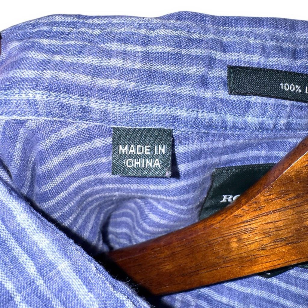 Rodd & Gunn Rodd & Gunn Blue Stripe 100% Linen S/F Button Up Shirt XL Size US XL / EU 56 / 4 - 3 Thumbnail