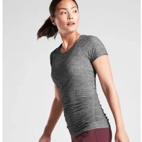Athleta Athleta S Ruched Side Athletic Stretch Tee Top SPEEDLIGHT He Size S / US 4 / IT 40 - 1 Thumbnail