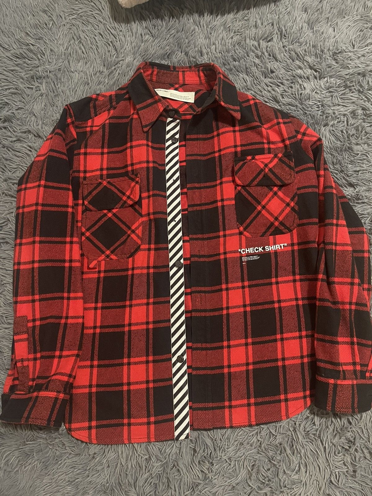 Off-White Off White SSENSE Exclusive “Check Shirt” Flannel Size M Size US M / EU 48-50 / 2 - 1 Thumbnail