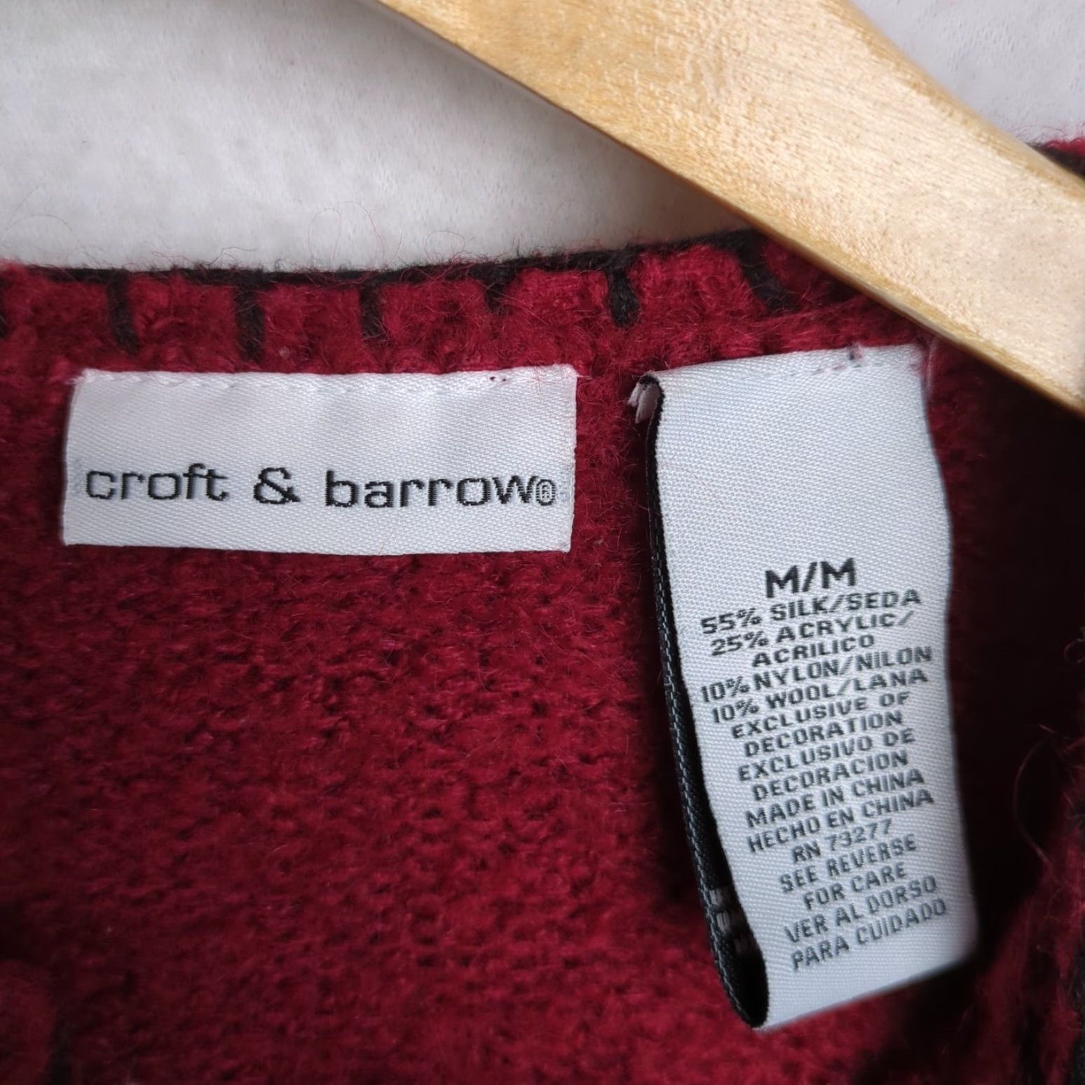 Croft & Barrow VINTAGE Croft & Barrow Women's Red Christmas Teddy Bear Button Cardigan Sweater Medium Size M / US 6-8 / IT 42-44 - 3 Thumbnail
