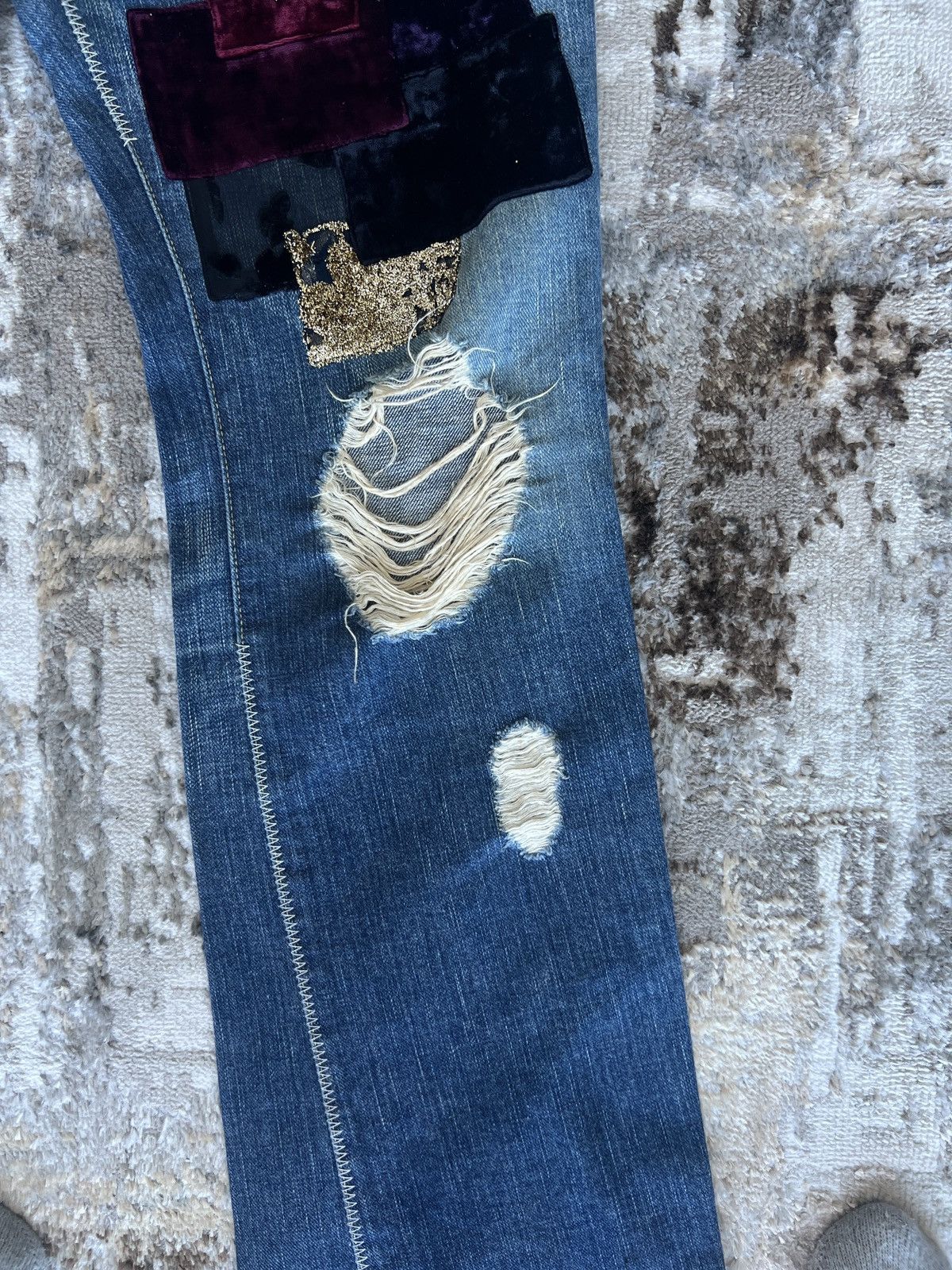 Number (N)ine Number (N)ine AW03 “Touch Me Im Sick” Patchwork Denim Size US 31 - 7 Thumbnail