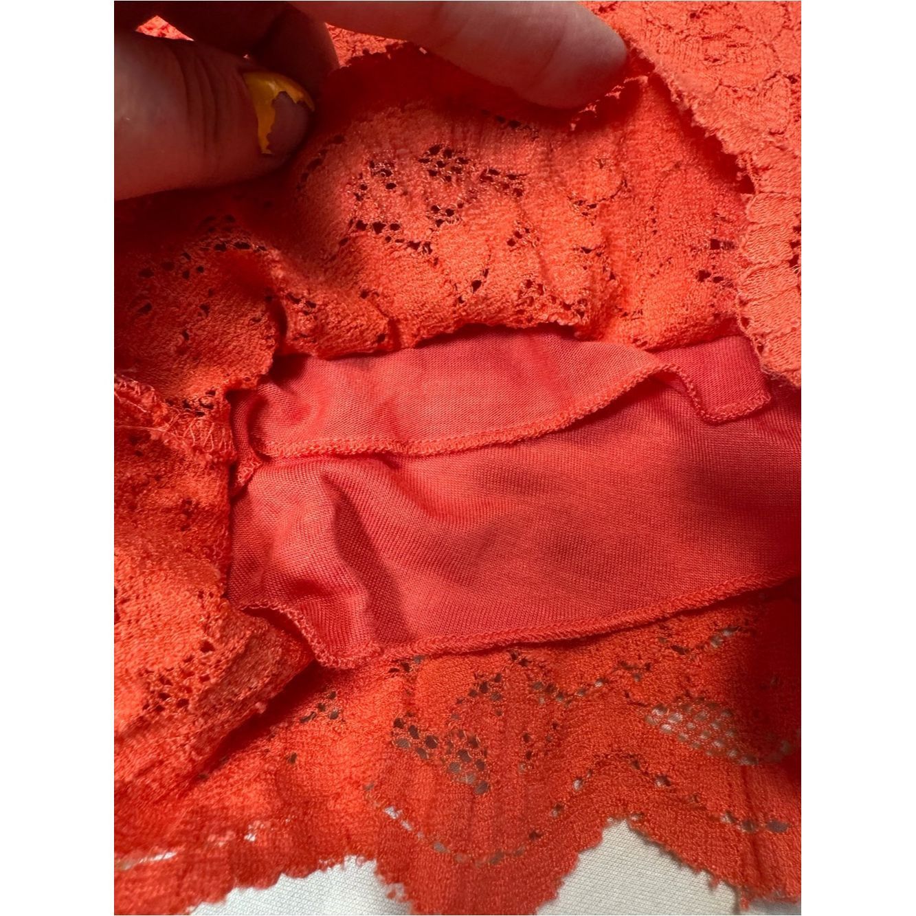 Free People NWT New Free People Orange Stretch Floral Lace Biker Shorts Size 28" / US 6 / IT 42 - 6 Thumbnail