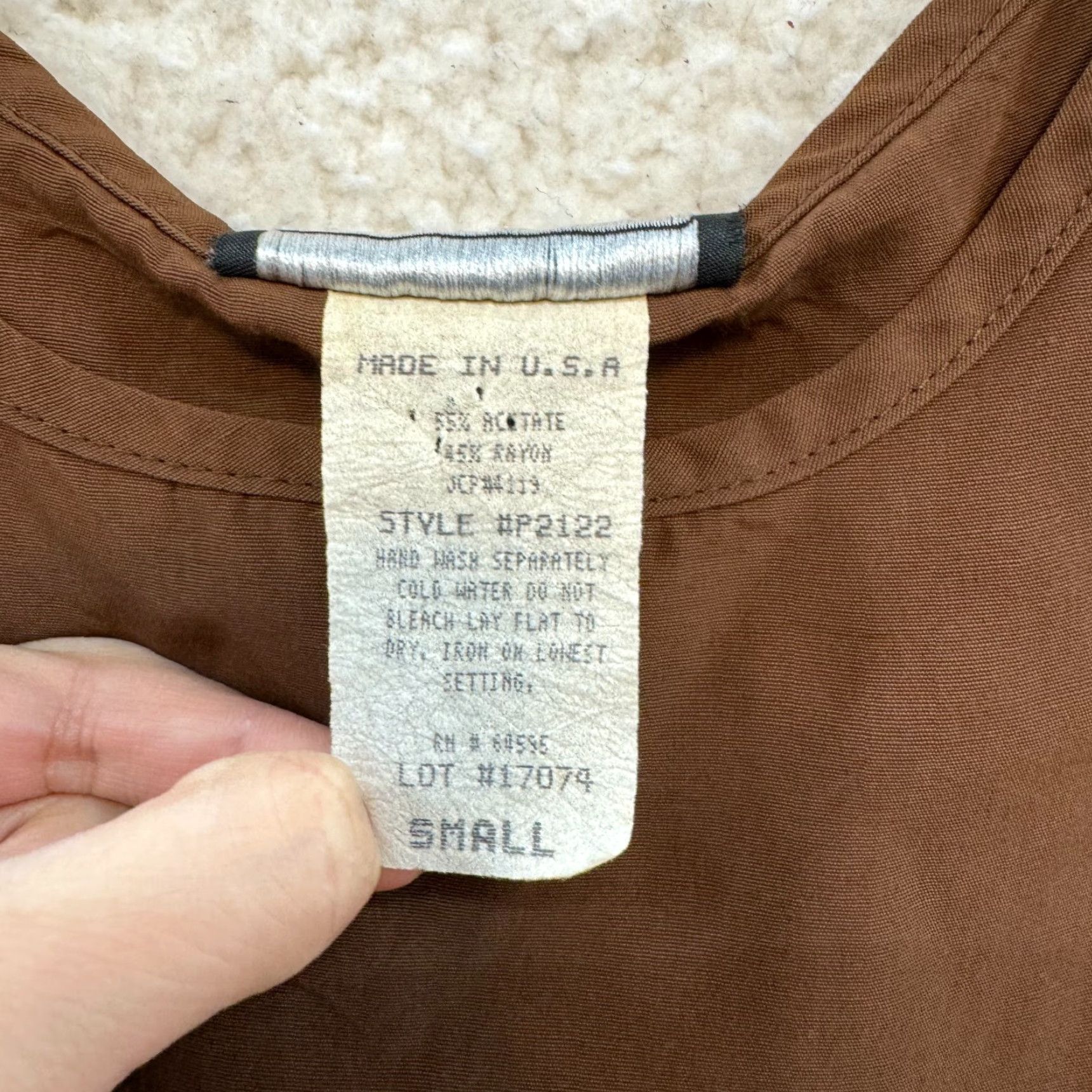 Vintage VINTAGE 90s Anxiety Brown Sleeveless Round Neck Blouse Layering Top Shirt Women S/M M Size M / US 6-8 / IT 42-44 - 5 Thumbnail