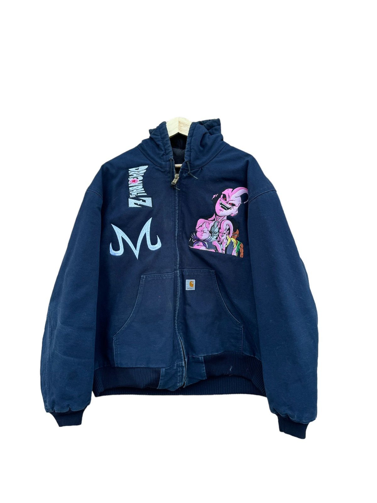 image of Vintage Dbz Majin Buu Distressed Navy Carhart Jacket in Blue, Men's (Size 2XL)