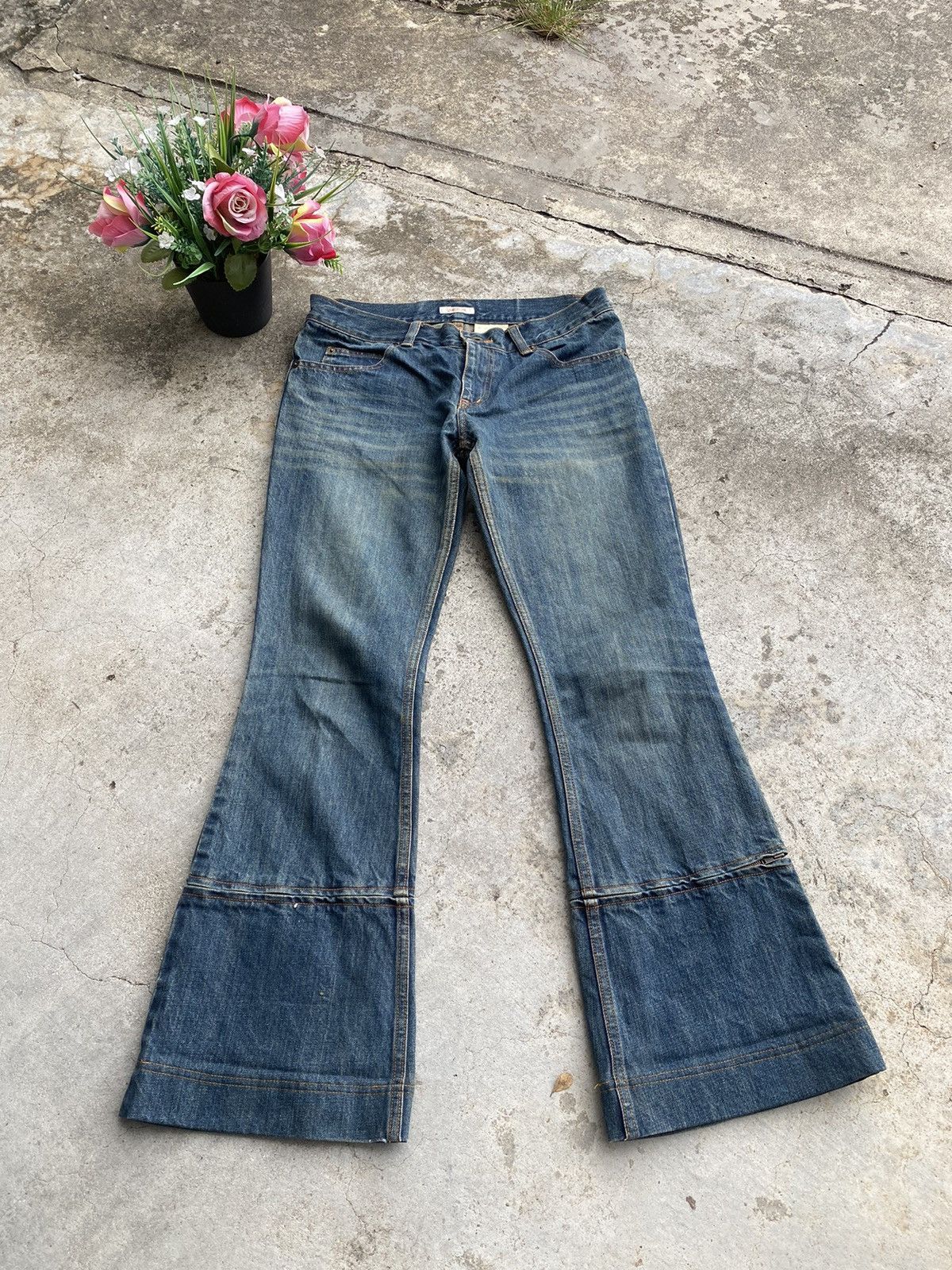 If Six Was Nine 🇯🇵 Vintage Maitresse Flare Denim - Zipper Boot Cut Size 31" - 1 Thumbnail