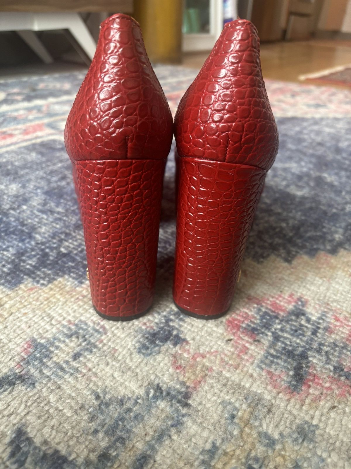 Sam Edelman Red Croc Sam Edelman Aretha Loafer Heels Size US 8.5 / IT 38.5 - 4 Thumbnail