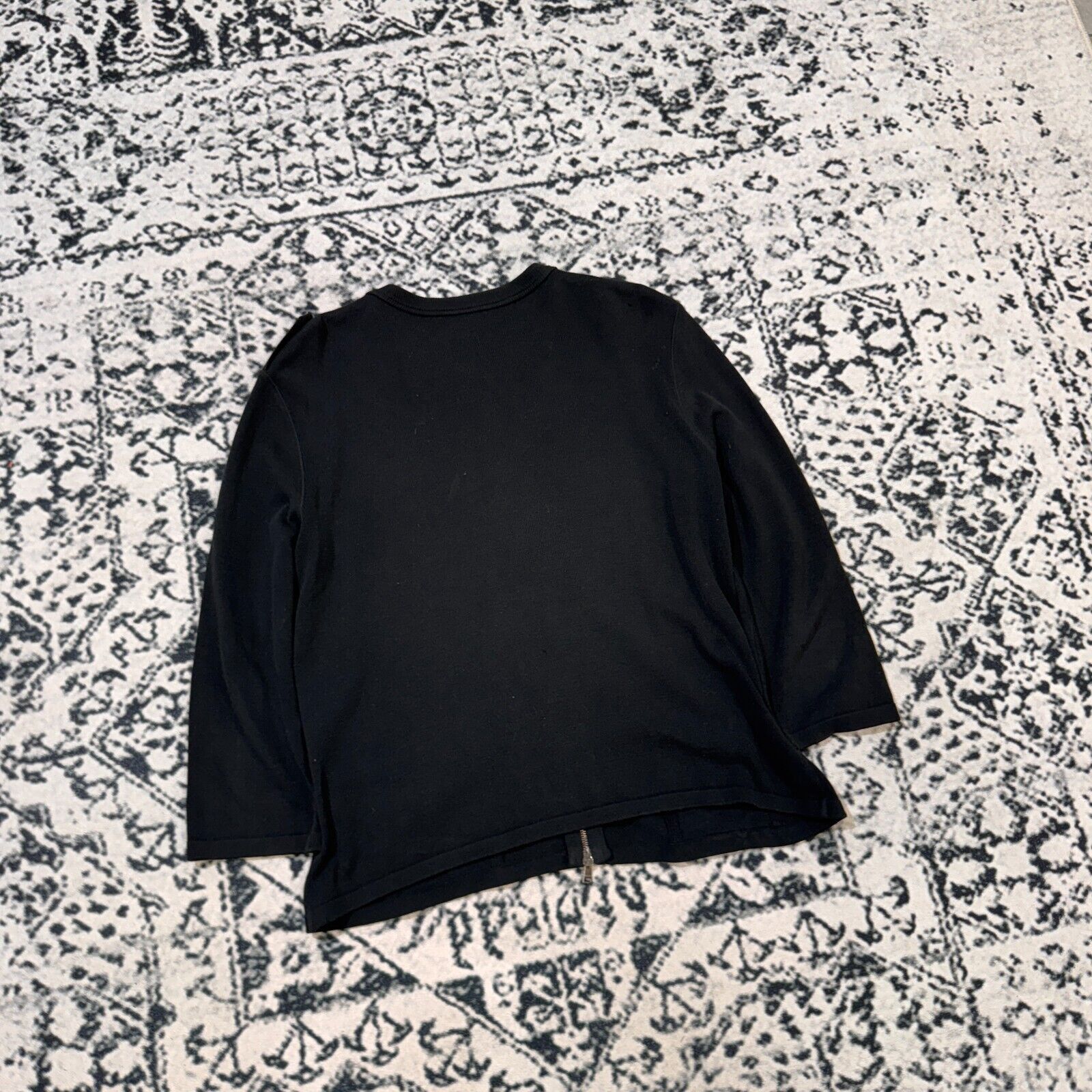 Vintage Vintage Marc Cain Black Cotton Zip Sweater Size M Y2K 90s Size US M / EU 48-50 / 2 - 14 Thumbnail