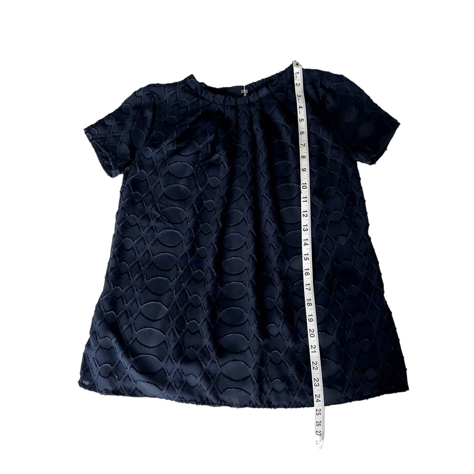 Ann Taylor Ann Taylor Women's Short Sleeve Blouse Navy Blue Small Size S / US 4 / IT 40 - 4 Thumbnail