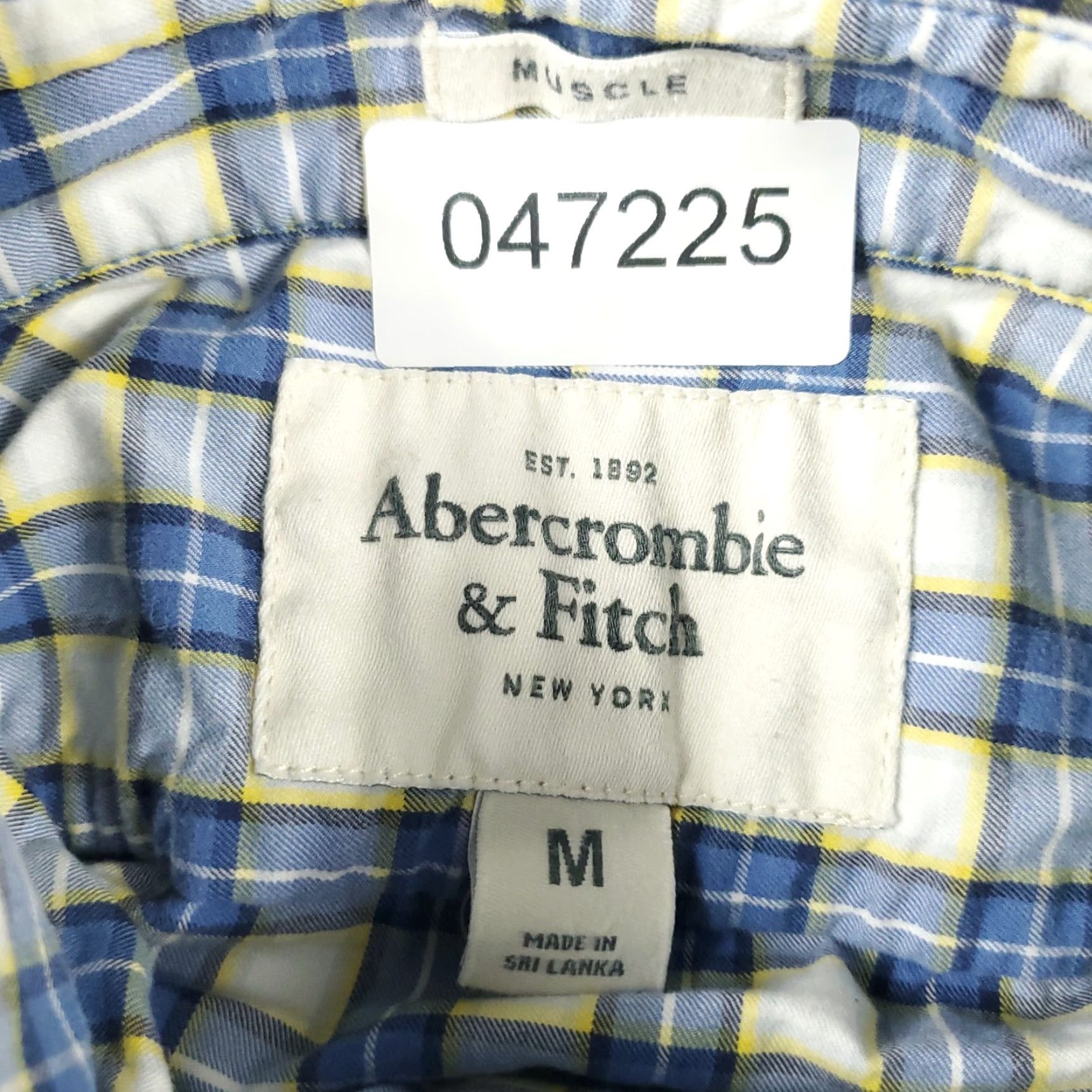 Abercrombie & Fitch Abercrombie & Fitch Shirt Mens Medium Blue Plaid Button-Up Long Sleeve Casual" Size US M / EU 48-50 / 2 - 6 Thumbnail