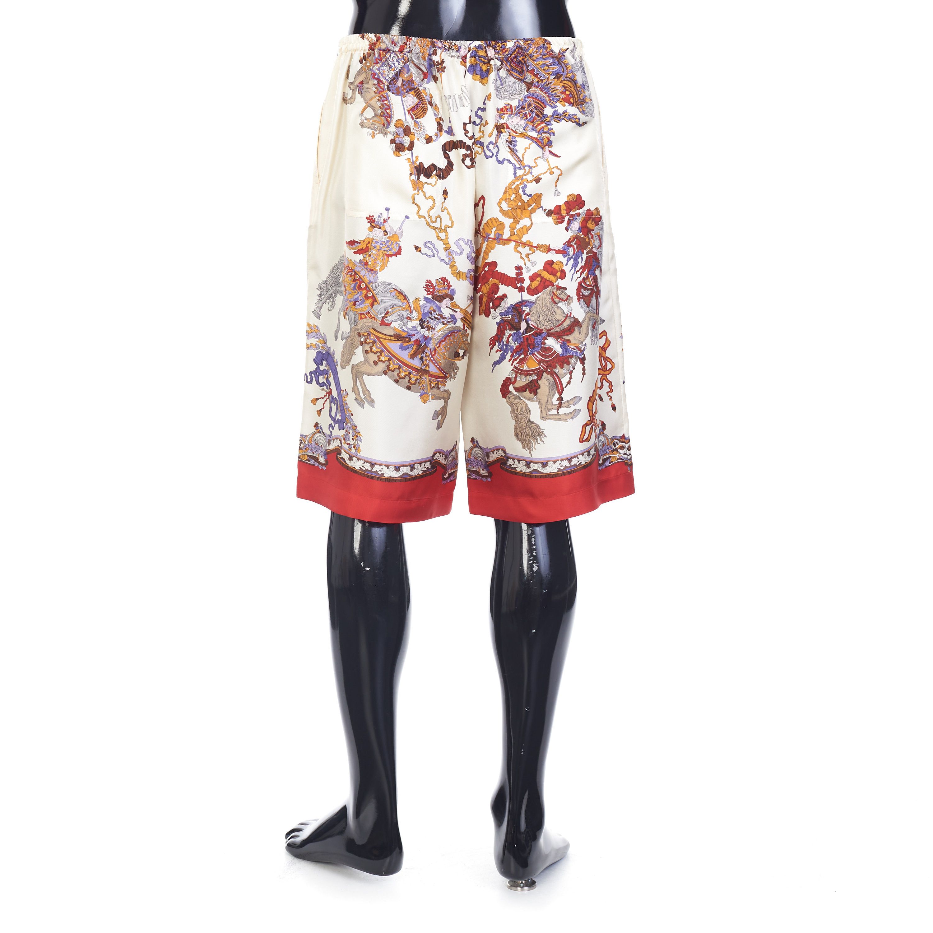 Gucci Silk Short With Roi Soleil Print In Ivory And Red Size US 36 / EU 52 - 5 Thumbnail