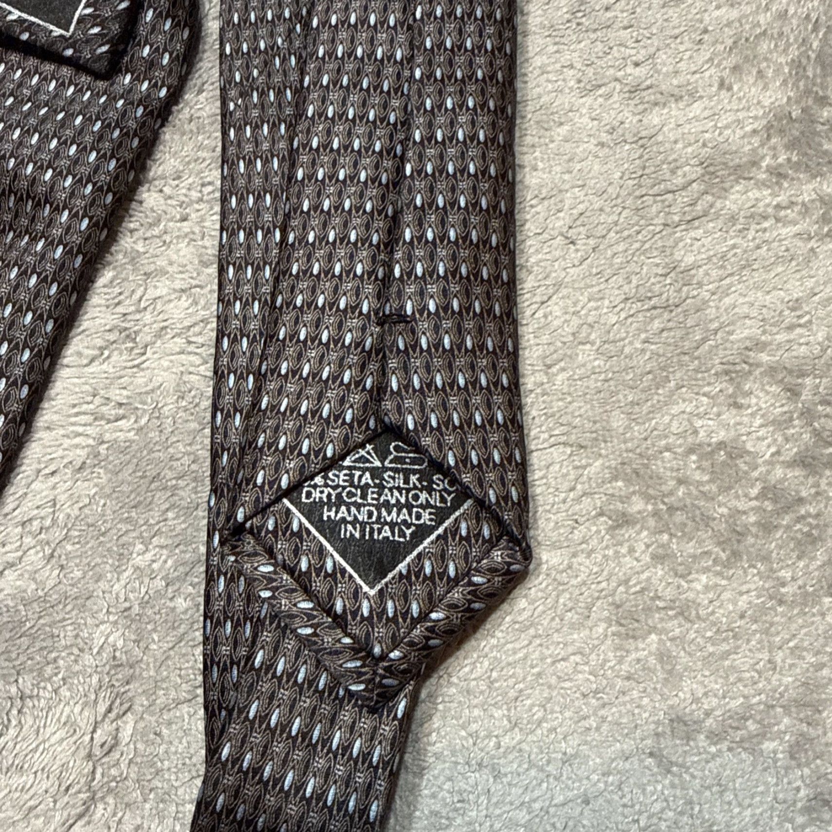Brioni Brioni Tie Men Silk Geometric Pattern Handmade in Italy 3.5” Wide Luxury Adjustable Classic Multicolor Abstract Logo Designer Men Size ONE SIZE - 4 Thumbnail