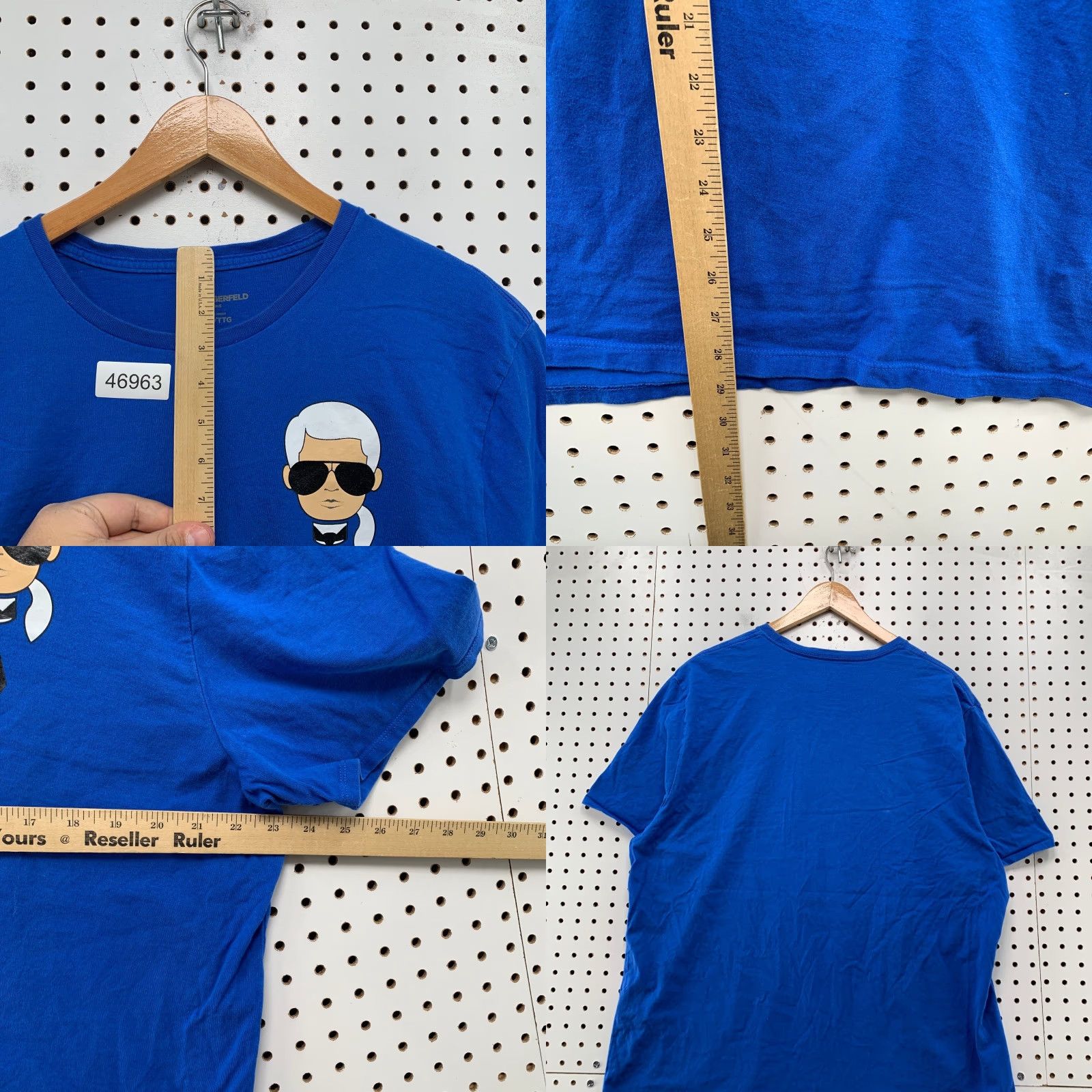 Karl Lagerfeld Karl Lagerfeld T Shirt Mens 2XL Blue Graphic Short Sleeve Designer Shirt 2XL Mens Blue Graphic Print Clothing Size US XXL / EU 58 / 5 - 8 Thumbnail