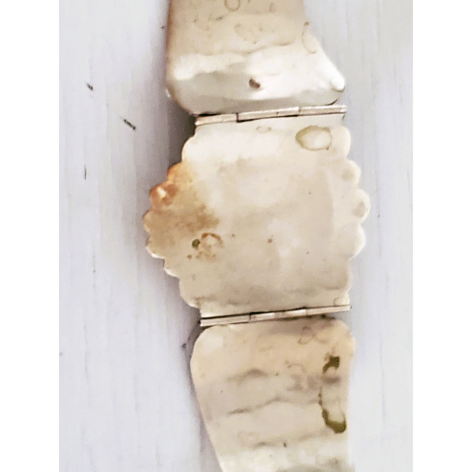 Other Vintage Large Silver Panel Onyx Mexico Panel Bracelet Size ONE SIZE - 7 Thumbnail