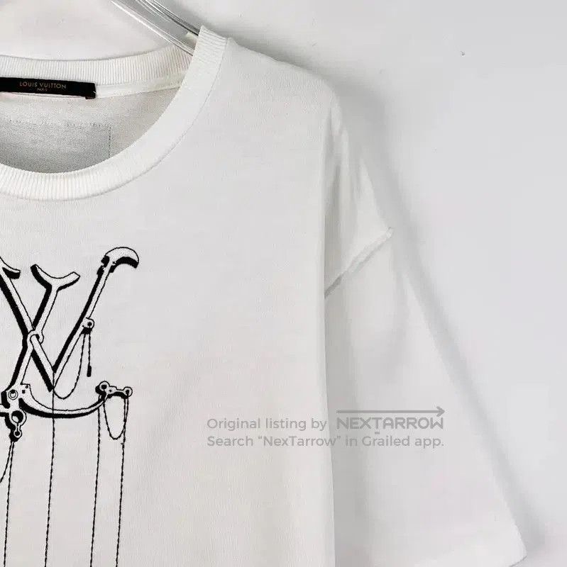 Louis Vuitton Louis Vuitton White Cotton T-Shirt for Men . Size US L / EU 52-54 / 3 - 3 Thumbnail