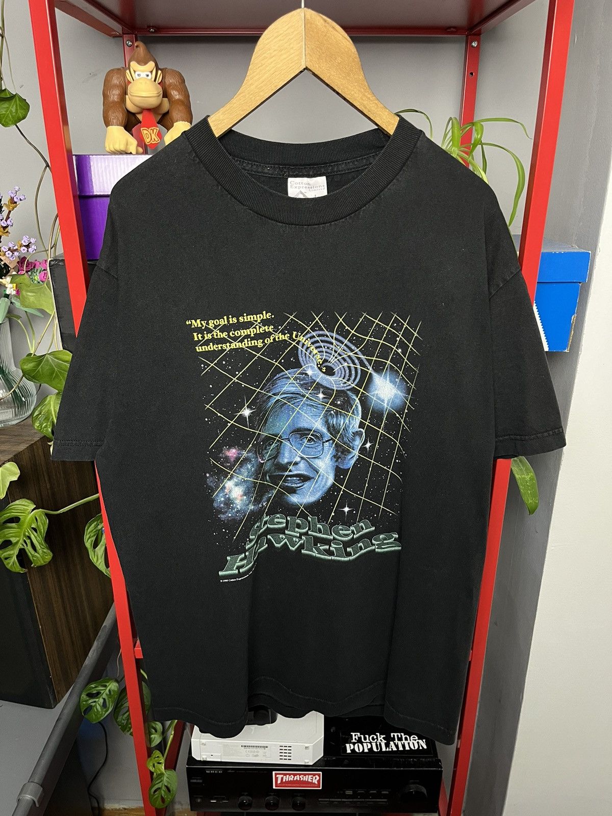 Vintage Rare Vintage 1995 Stephen Hawking graphic tee Size US L / EU 52-54 / 3 - 1 Thumbnail