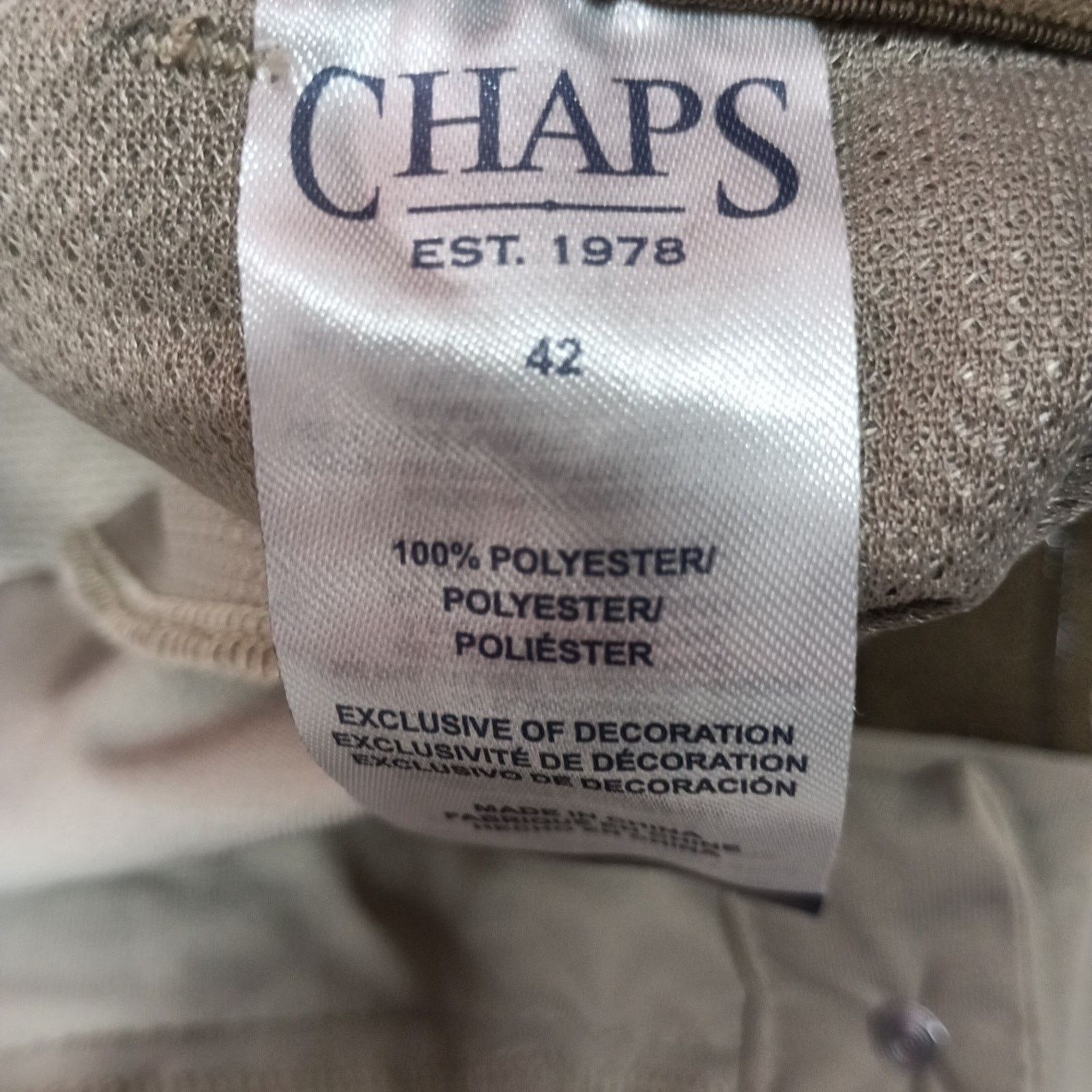 Chaps Chaps Golf Slim Fit Pants Mens 42x30 Khaki Stretch Waistband Size US 42 / EU 58 - 5 Thumbnail