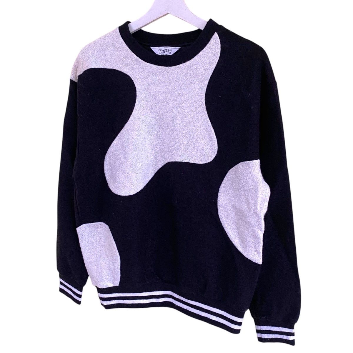 Designer × Japanese Brand 💥 BENJAMINE CADETTE BLACK WHITE WOOL CREWNECK SWEATER Size US M / EU 48-50 / 2 - 2 Thumbnail