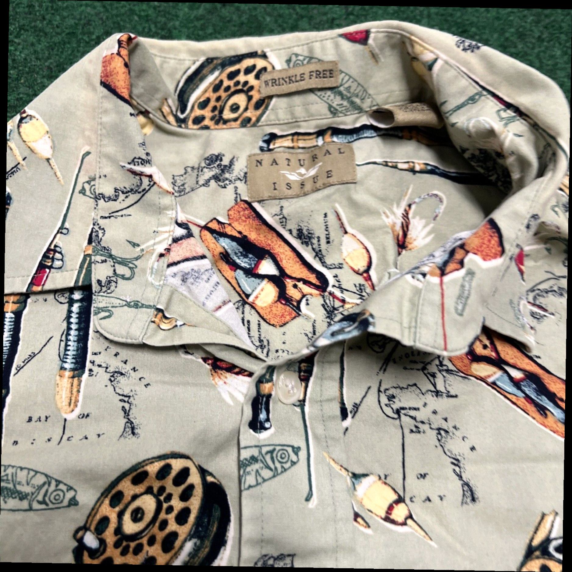 Vintage Natural Issue Shirt Mens Large Fishing Bass Hook Cabin Cottage Dad VTG 90s Y2K Size US L / EU 52-54 / 3 - 6 Thumbnail