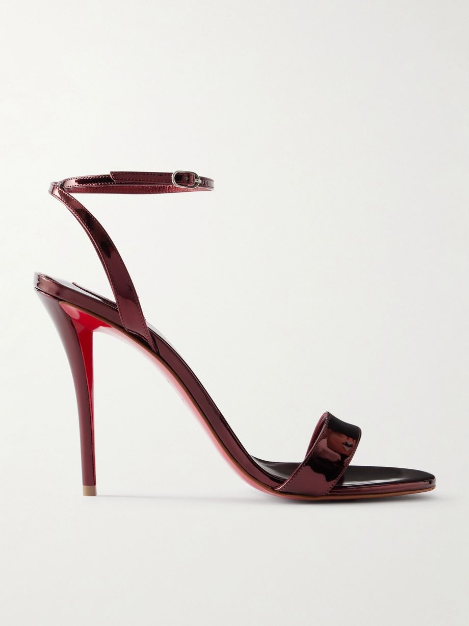 Christian Louboutin os11x0526 Miss Z 100mm Metallic Patent Leather Sandals Size US 7 / IT 37 - 1 Thumbnail