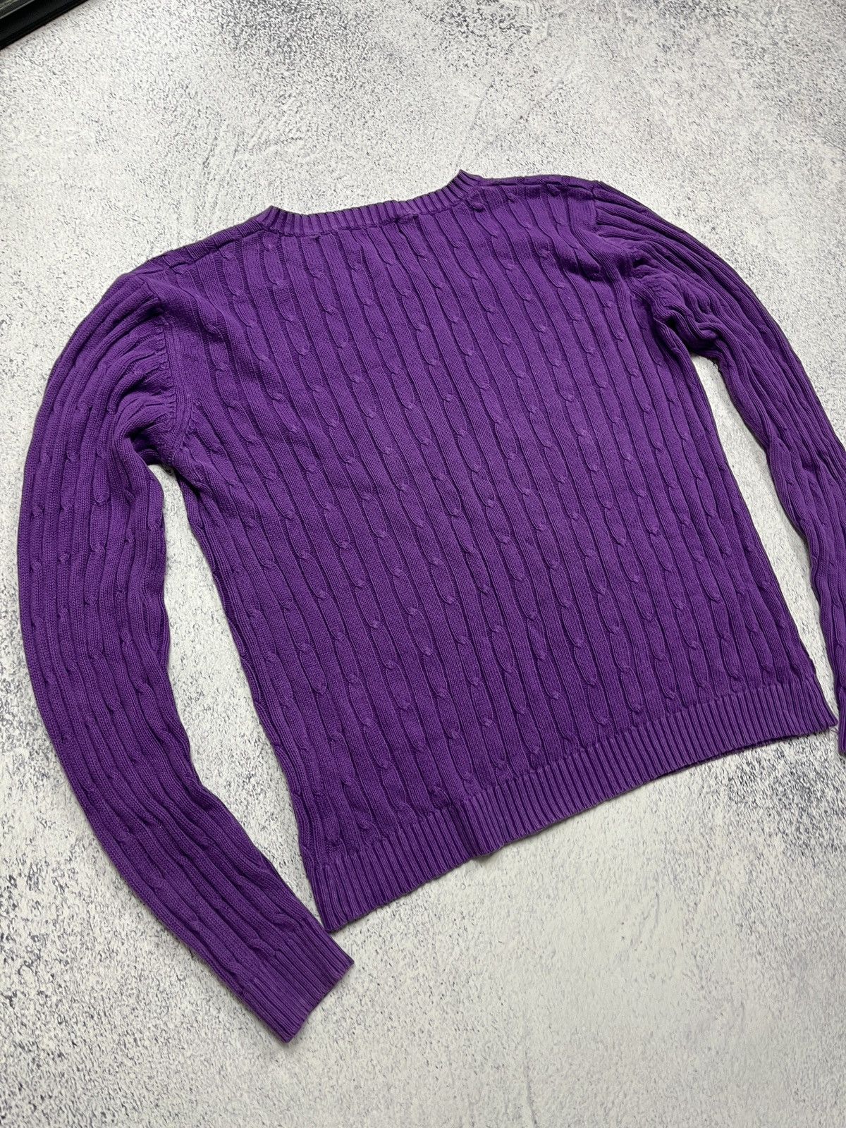 Polo Ralph Lauren Polo Ralph Lauren Cable Knit Jumper Sweater Women’s Purple Size XL / US 12-14 / IT 48-50 - 9 Thumbnail