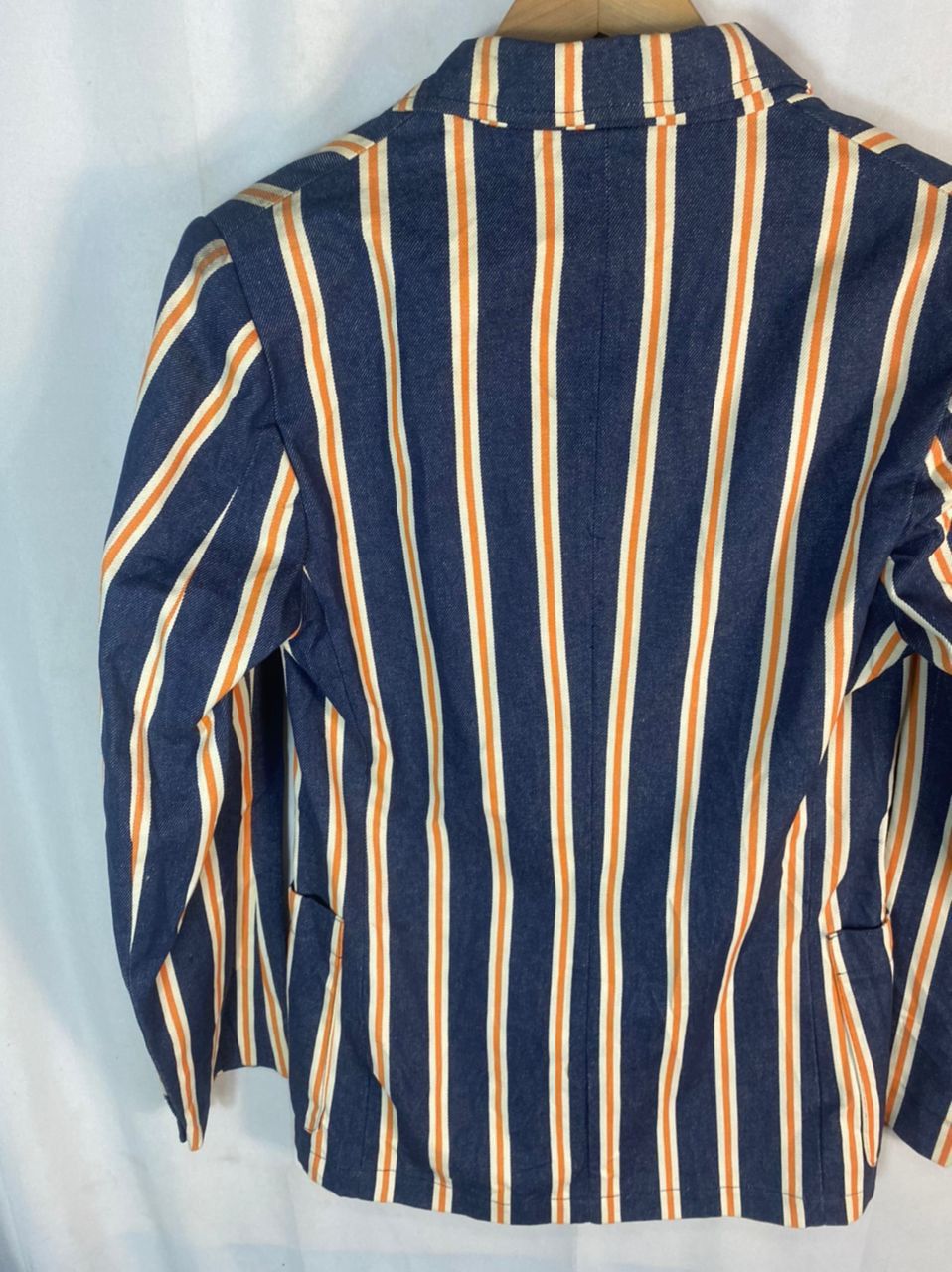 Designer × W&LT × Walter Van Beirendonck 🔥RARE🔥Vintage W&.L.T denim stripe snap button blazer jacket Size US S / EU 44-46 / 1 - 20 Thumbnail
