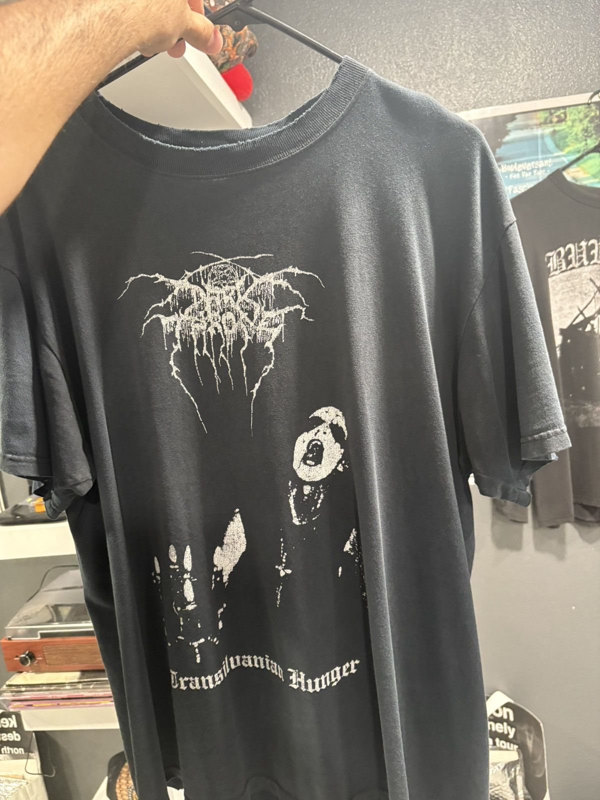 Band Tees Dark Throne Vintage Thrashed Band Metal Dark Death Rock Size US L / EU 52-54 / 3 - 8 Thumbnail