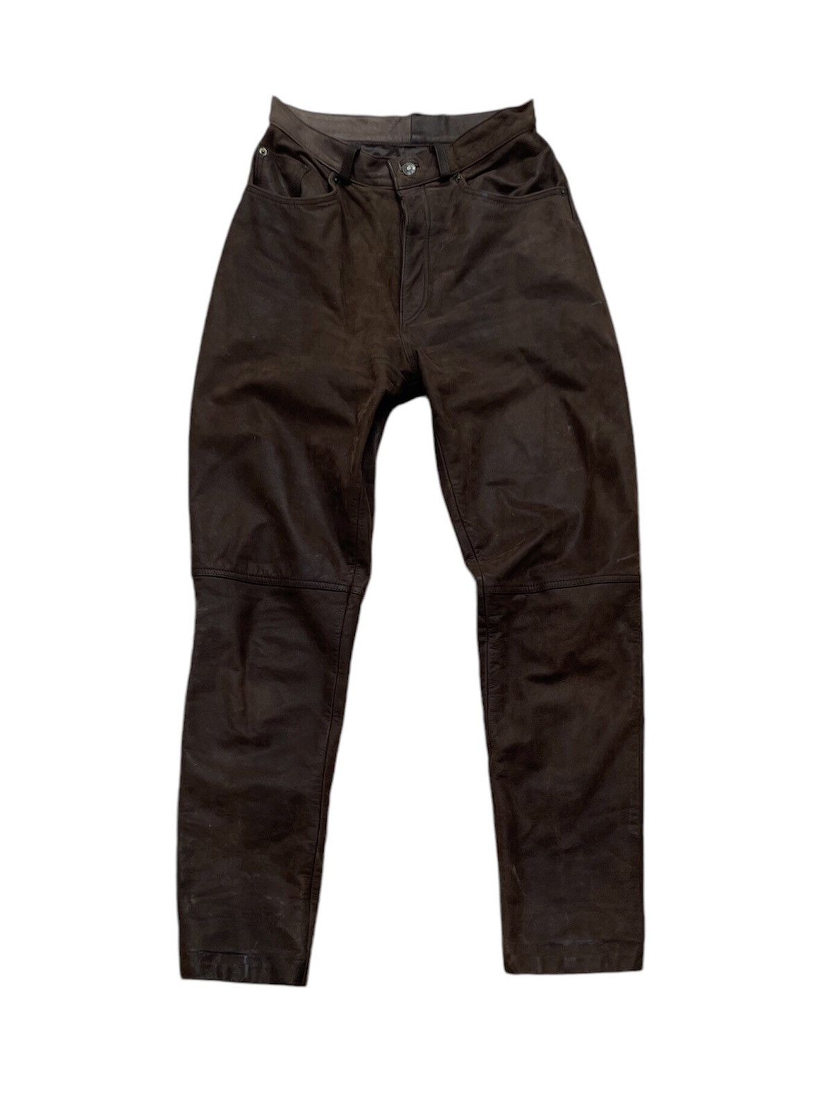 Leather Tomahawk Vintage 90s Y2K Brown Cowboy Genuine Leather Pants Size US 31 - 1 Thumbnail