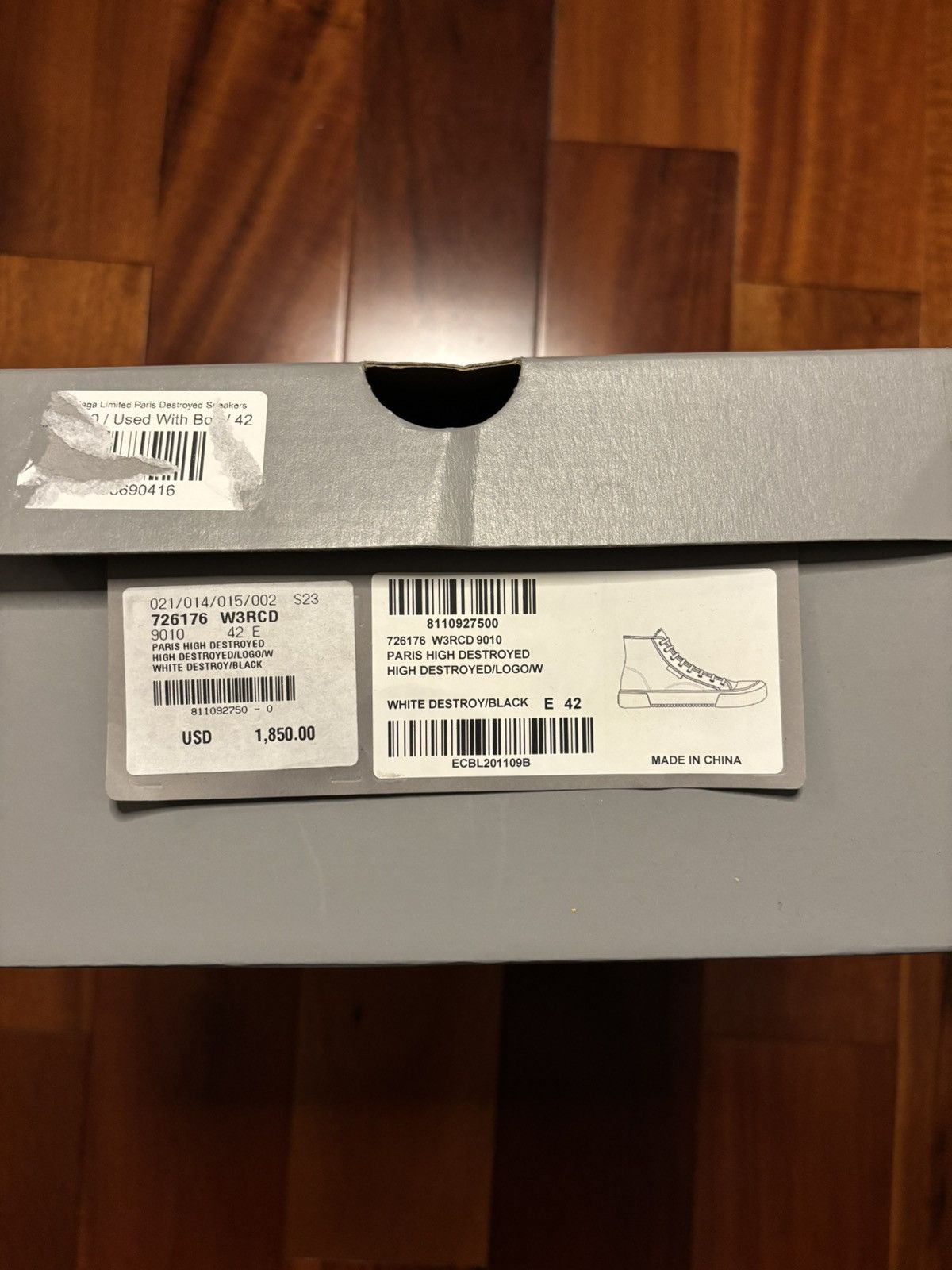 Balenciaga Balenciaga Paris High Destroyed Sneakers Limited White/Black Size US 9 / EU 42 - 13 Thumbnail