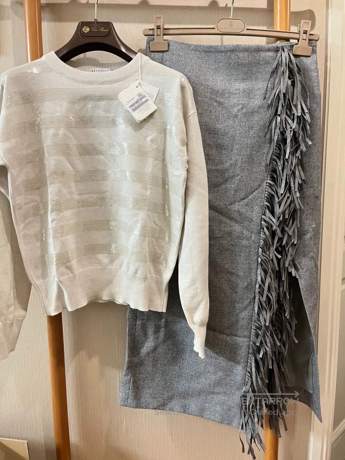 Brunello Cucinelli Brunello Cucinelli Fringe Wool Long Skirt. Size US 40 / EU 56 - 2 Thumbnail
