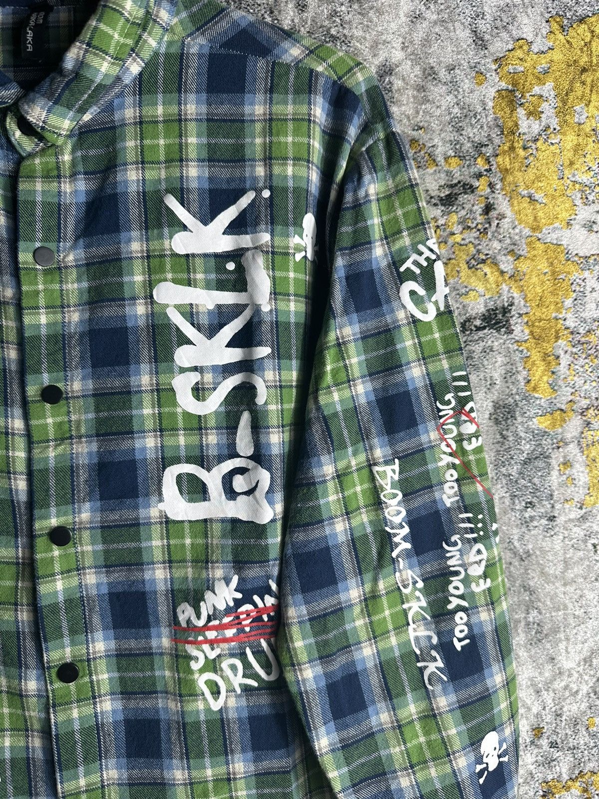 20471120 × Beauty Beast × Japanese Brand SICK BOOM JAPANESE POEM SHIRT PLAID IFSIXWASNINE LGB STYLE Size US L / EU 52-54 / 3 - 5 Thumbnail