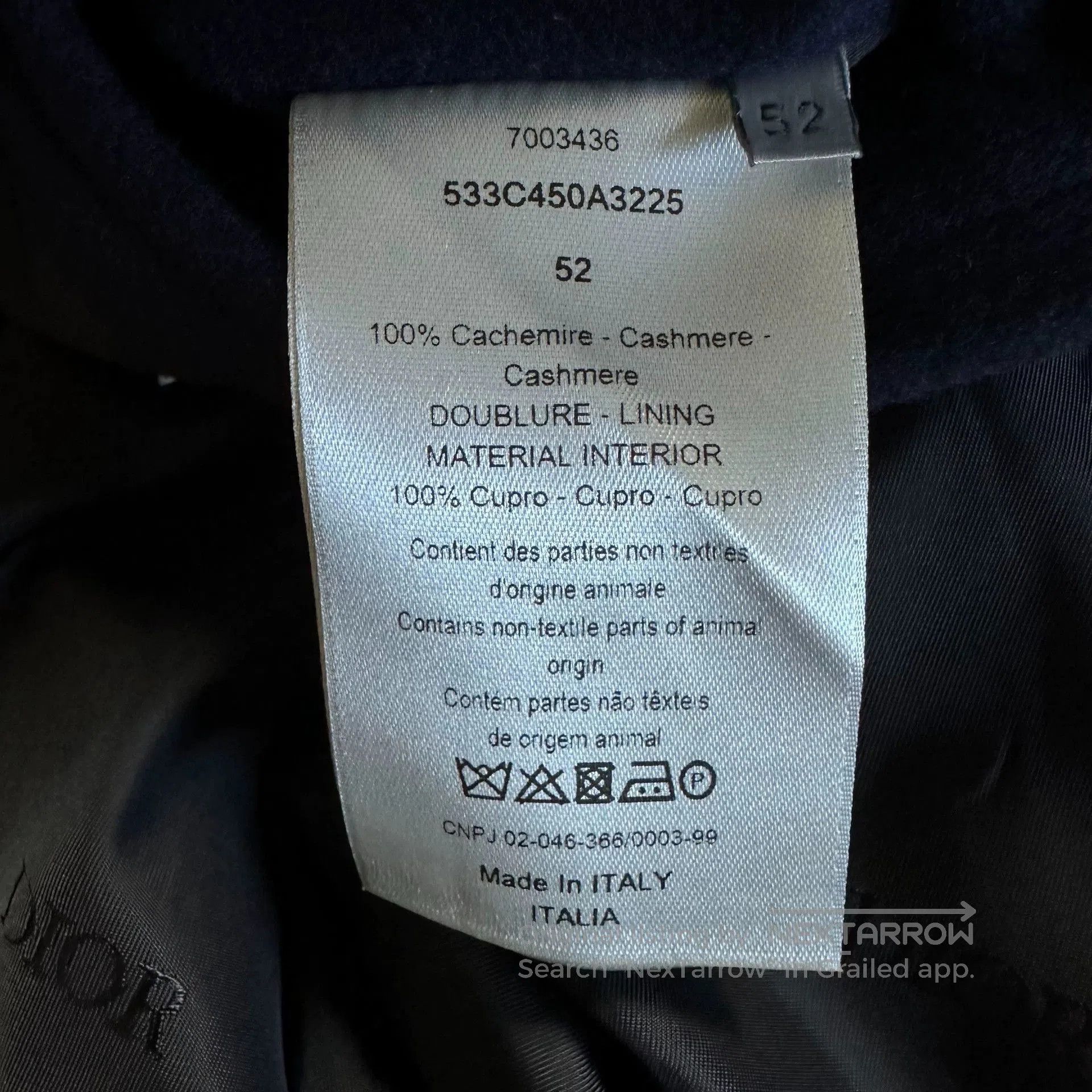 Dior Dior Navy Blue Cashmere Coat. Size US L / EU 52-54 / 3 - 6 Thumbnail