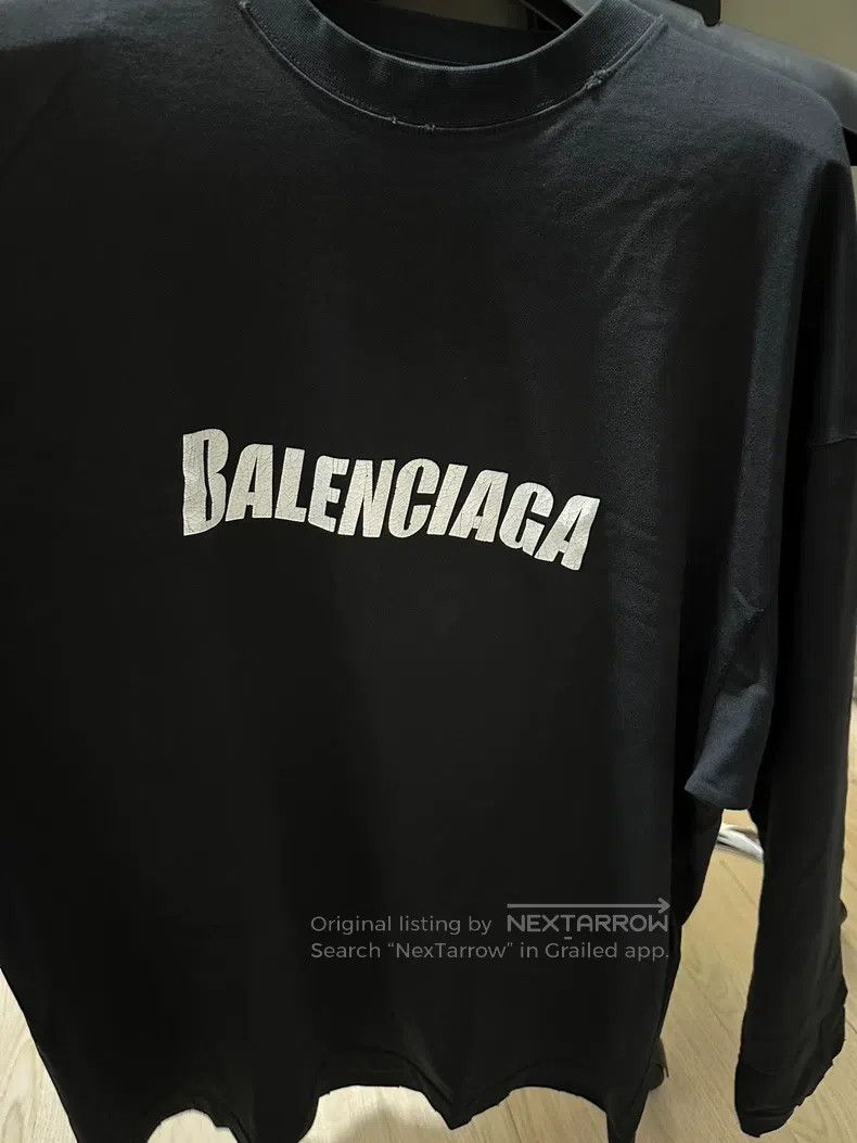Balenciaga Balenciaga Ripped slogan T-shirt long-sleeve Size US S / EU 44-46 / 1 - 2 Thumbnail