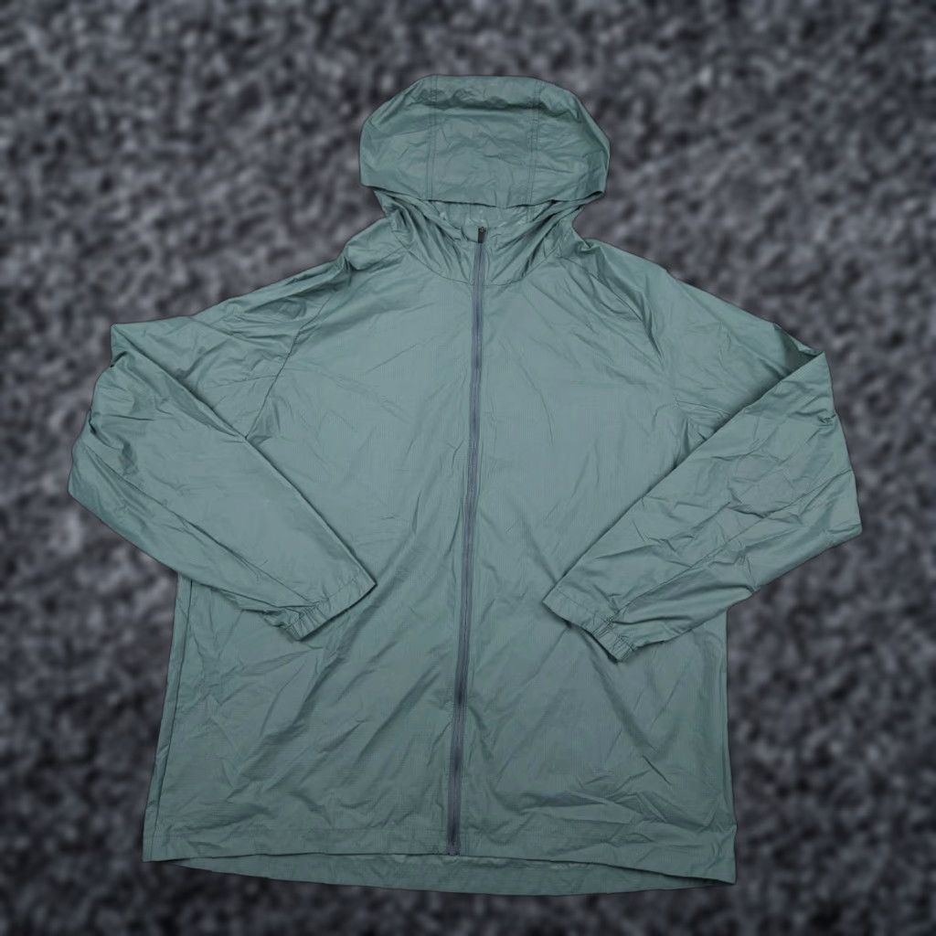 Rains Free Fly Rain Jacket Men's XL Green Full Zip Nylon Waterproof Light Ripstop Hoodie Windbreaker Sports Jacket Mens Size US XL / EU 56 / 4 - 1 Thumbnail