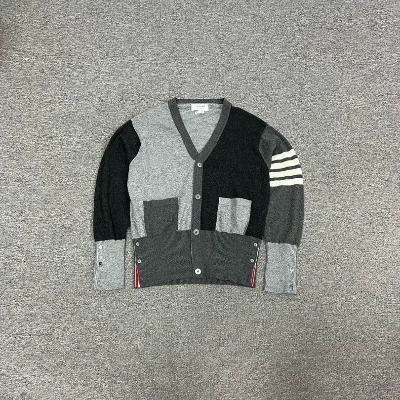 Thom Browne Thom Browne Striped Patchwork Cardigan - dmc Size US L / EU 52-54 / 3 - 1 Thumbnail