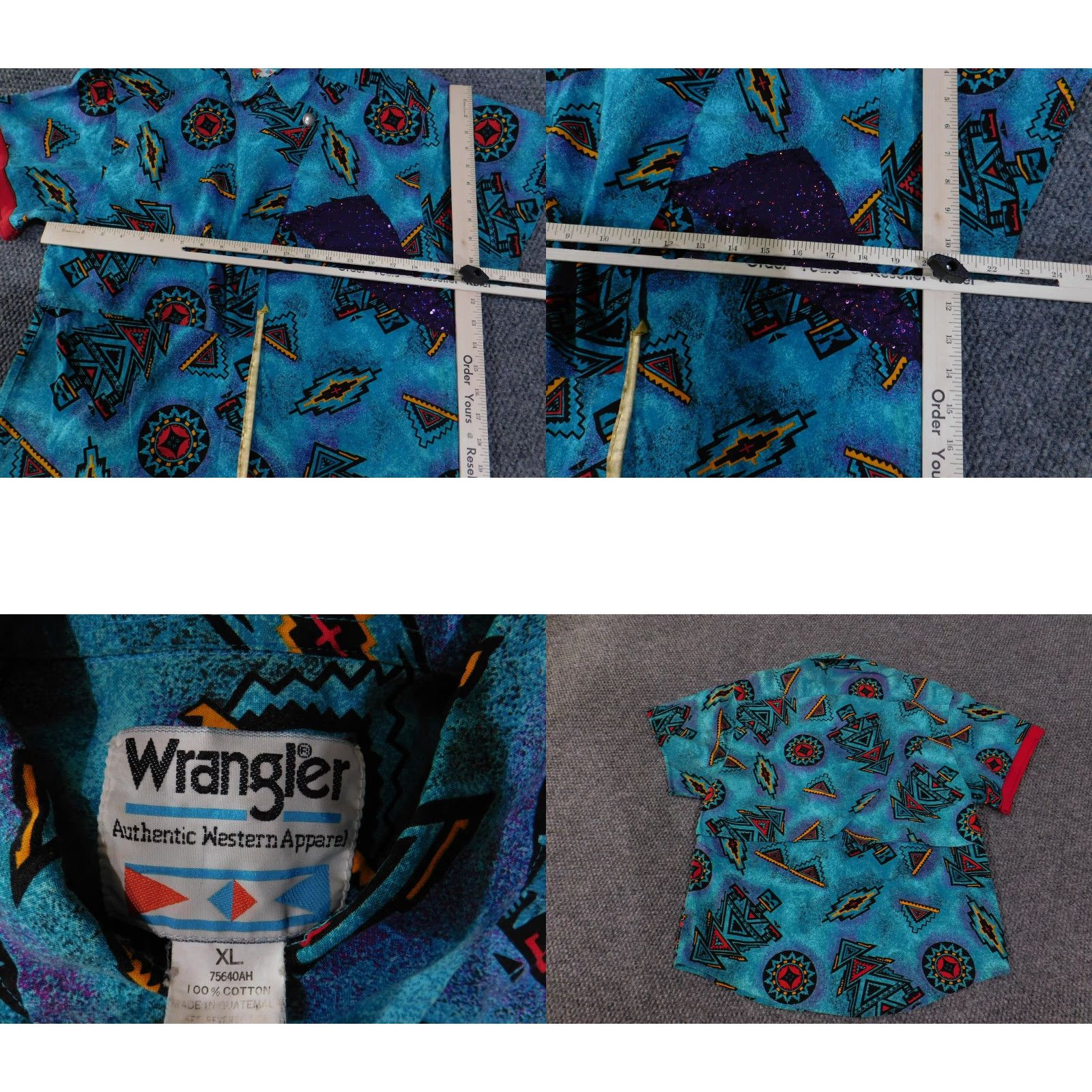 Wrangler VINTAGE Wrangler Shirt Mens XL Blue Aztec Western Cowboy Sequin Rodeo 90s Unique Size US XL / EU 56 / 4 - 8 Thumbnail