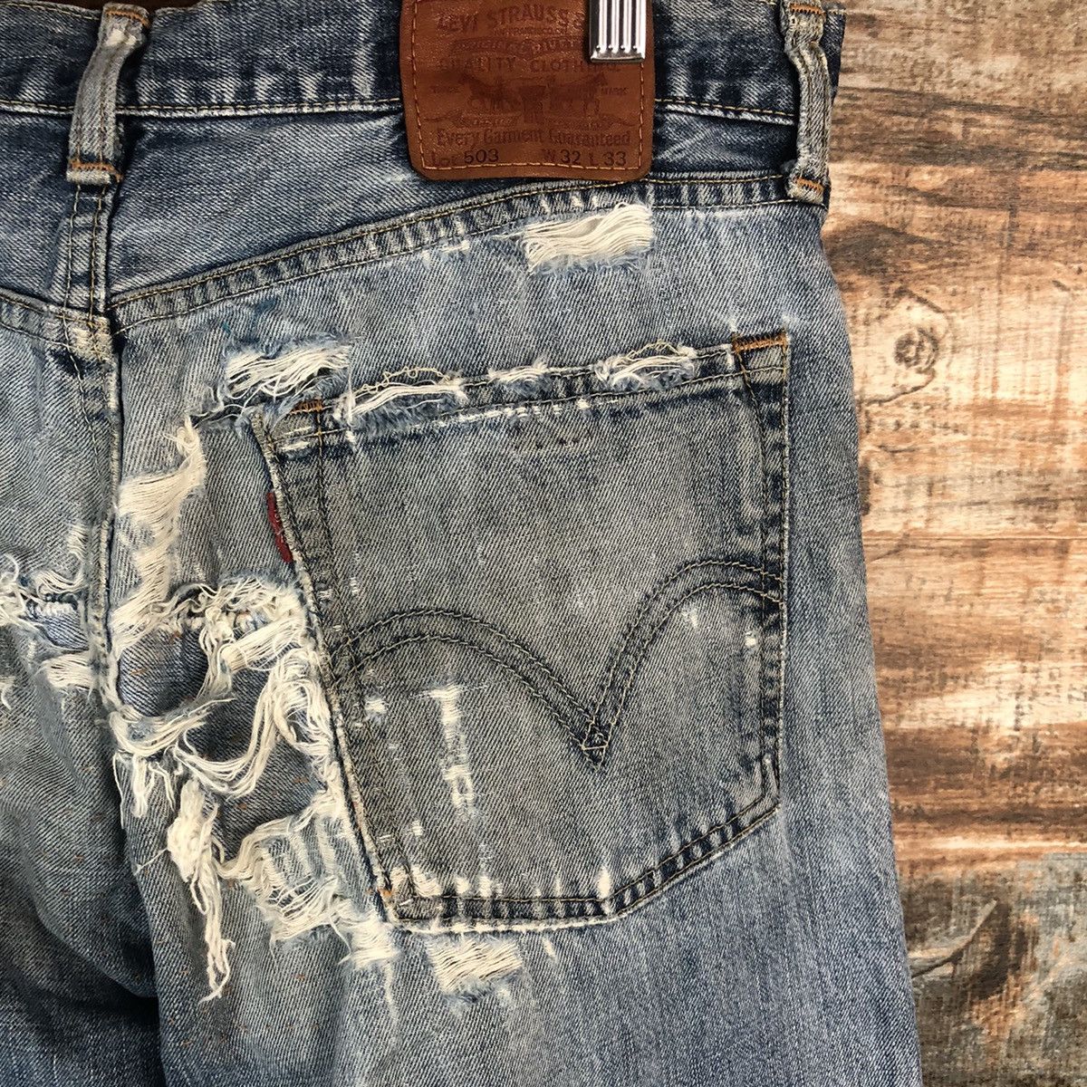 Levi's Levis Blue Distressed ripped Denim Pants #A2119 Size US 32 / EU 48 - 21 Thumbnail