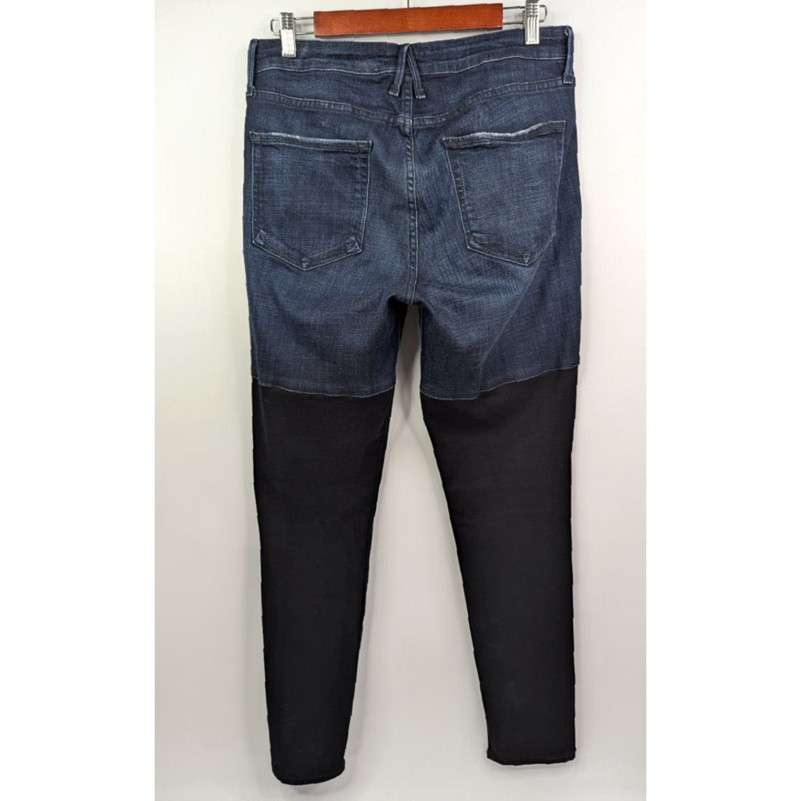 Good American Good American Good Legs Two Toned Black Bottom Colorblock Skinny Jeans Sz 12/31 Size 34" / US 12 / IT 48 - 4 Thumbnail