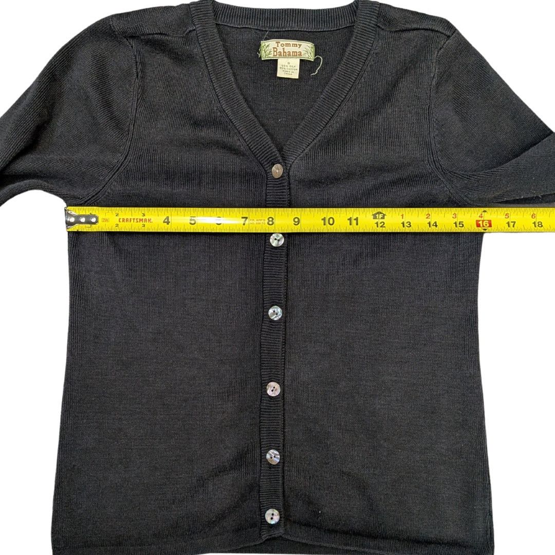 Tommy Bahama Vintage Tommy Bahama Silk Blend Black Cardigan | Women's S Size S / US 4 / IT 40 - 4 Thumbnail