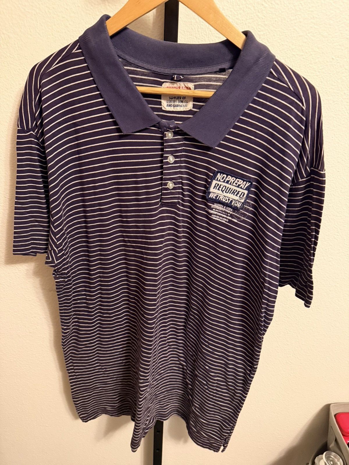 Scotch & Soda Scotch & Soda Striped Polo Size US XXL / EU 58 / 5 - 1 Thumbnail