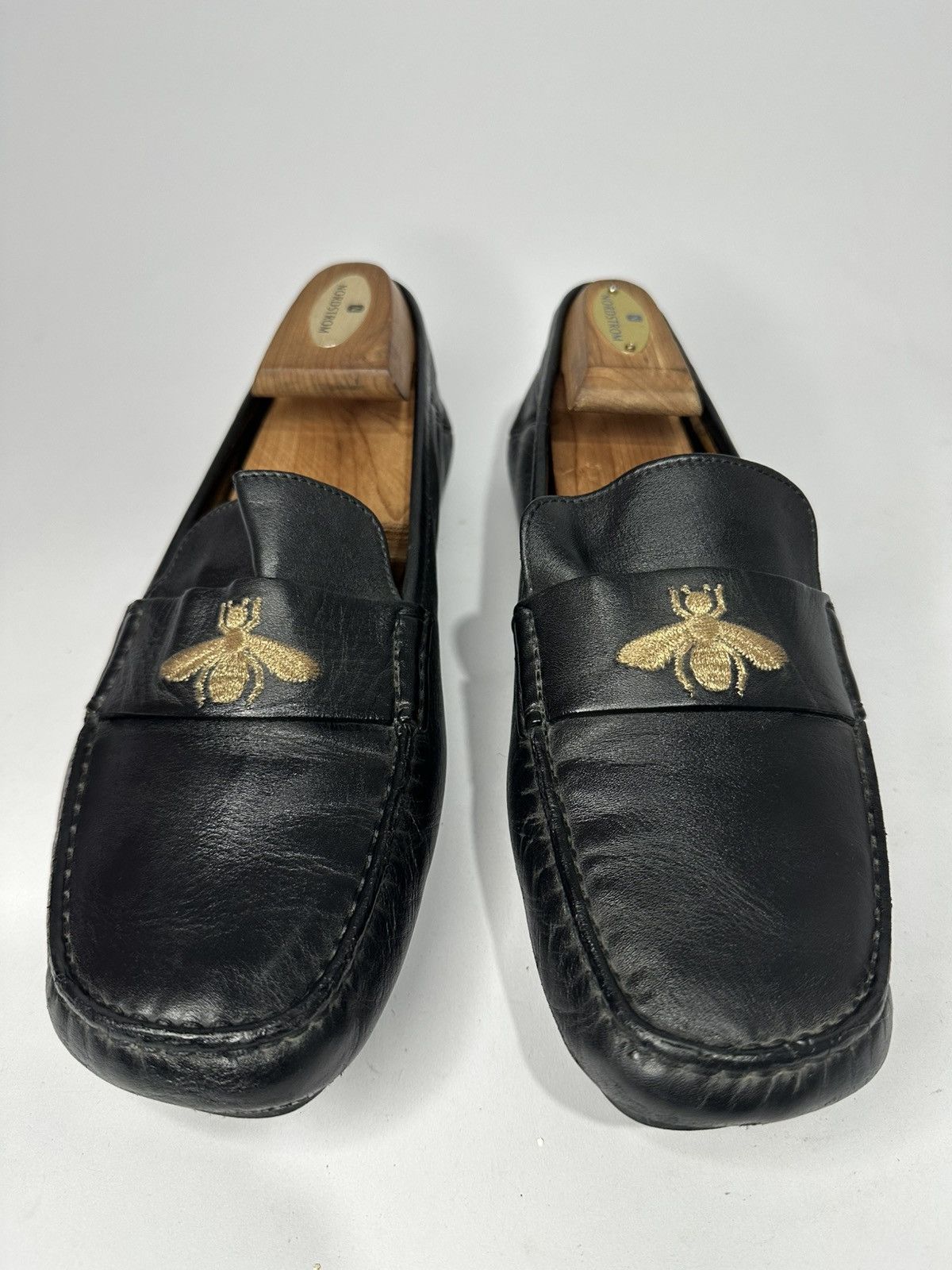 Gucci Gucci Bee 🐝 Embroidery Black Leather Driving Loafer. Size US 8 / EU 41 - 3 Thumbnail