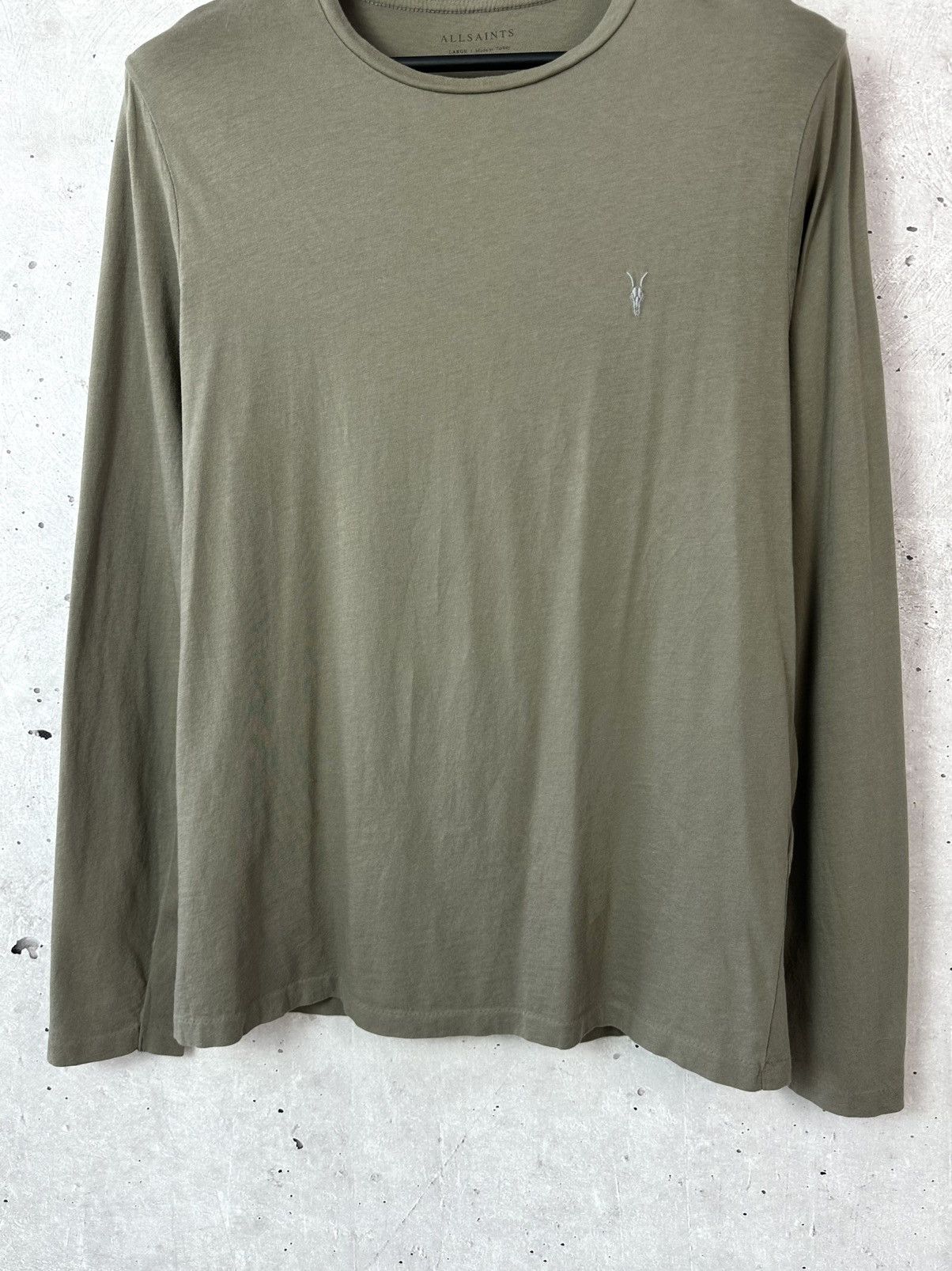 Allsaints Allsaints Tonic Khaki Crew Neck Cotton Long Sleeve Size US L / EU 52-54 / 3 - 3 Thumbnail