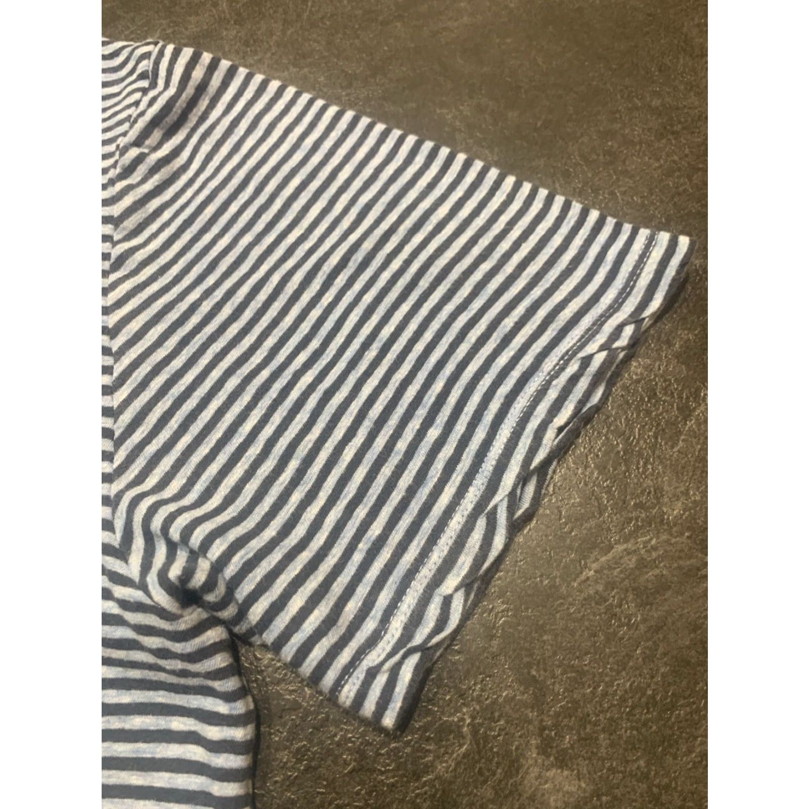 johnnie-O johnnie-O Hangin' Out Mens Charcoal Gray Linen Blend Striped Short Sleeve Polo Shirt Large Size US L / EU 52-54 / 3 - 2 Thumbnail