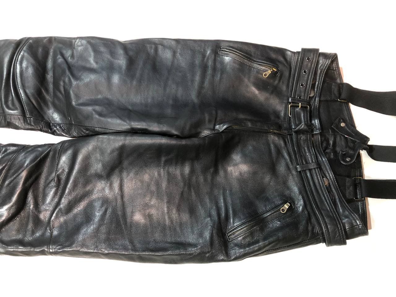 Genuine Leather Avangarde Racing Moto Biker Leather Overall Pants Size US 34 / EU 50 - 4 Thumbnail