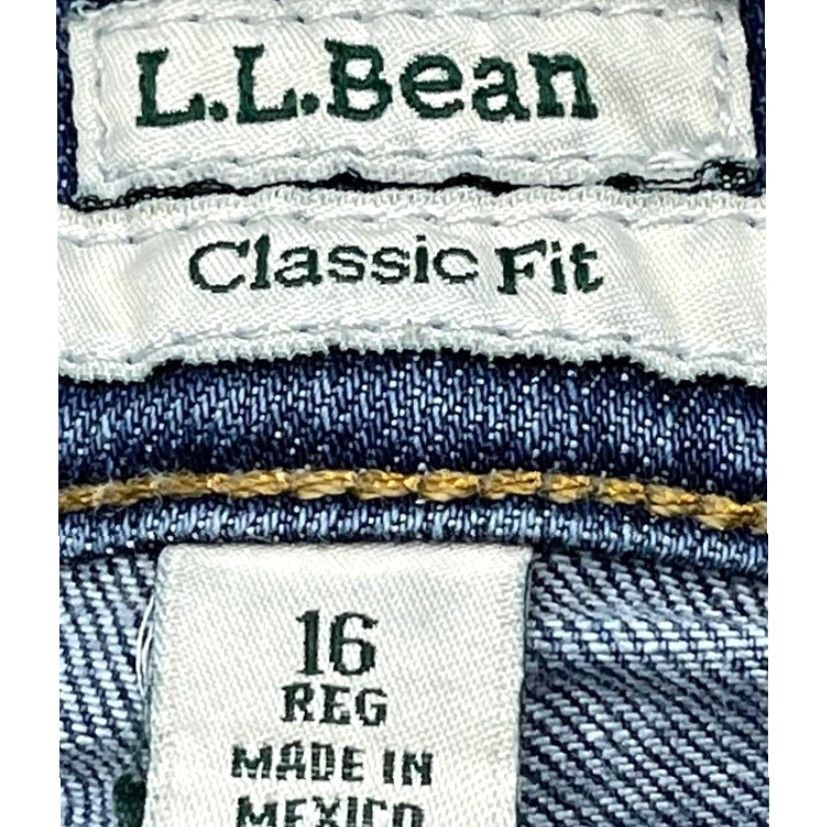 Vintage L.L. Bean Jeans Womens Size 16 Blue Denim Classic Fit Cotton Blend 5-Pocket Design Straight Rise High Waist Mens Womens Girls Boy-s? Size 38" / US 16 / IT 52 - 3 Thumbnail