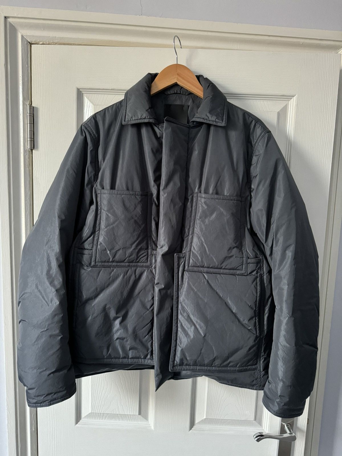 image of Craig Green Aw18 Crinkle Down Work Jacket in Grey, Men's (Size Medium)