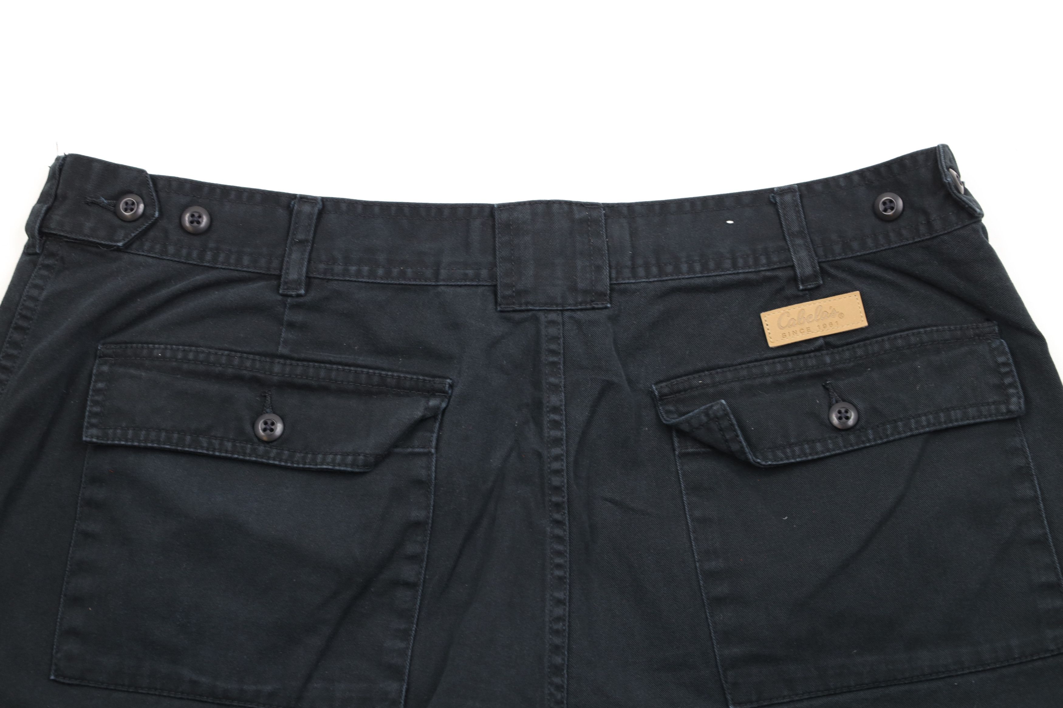 Cabelas × Vintage Vintage 90s Cabelas Above Knee Cargo Shorts Black Cotton Size US 40 / EU 56 - 10 Thumbnail