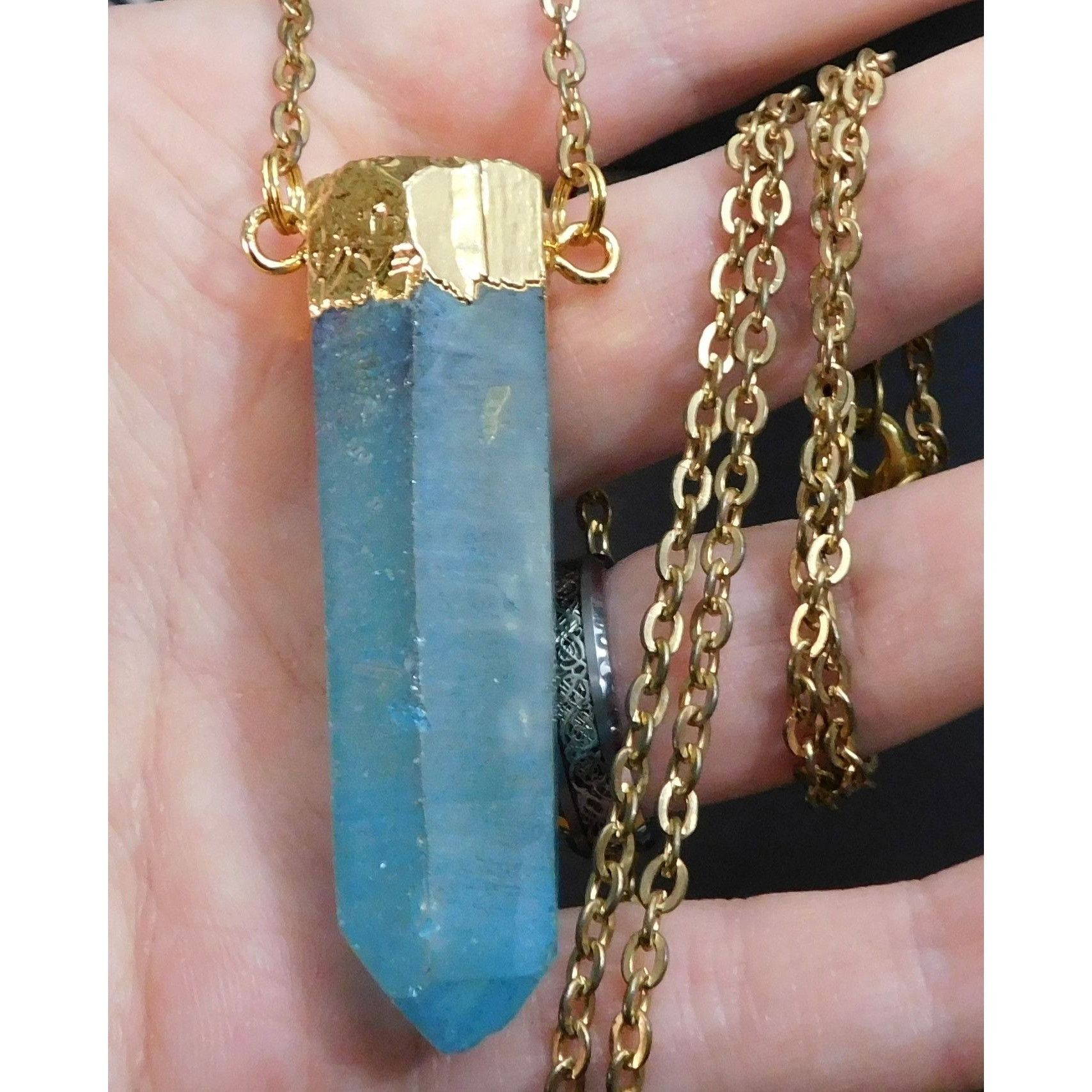 Other Beljoy Quartz Pillar Necklace With Blue Frost Finish And Gol Size ONE SIZE - 2 Thumbnail