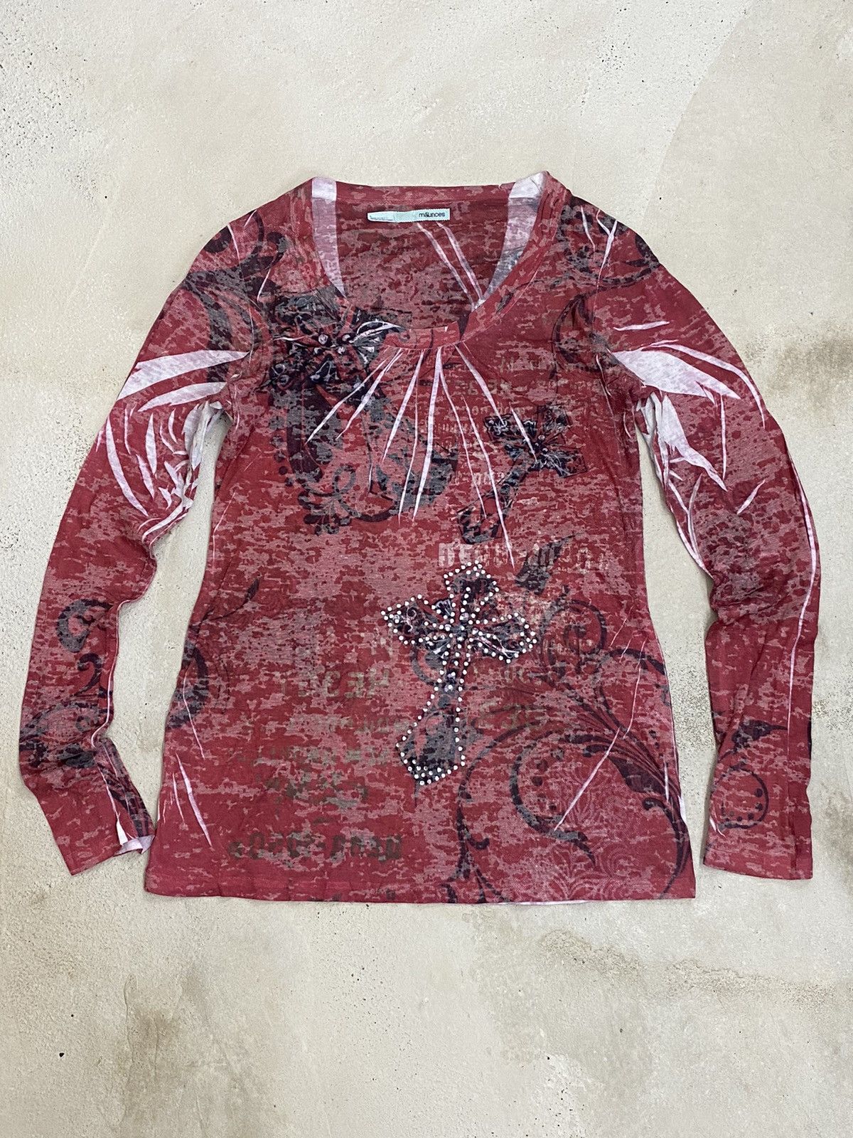If Six Was Nine Maunces Rare Mesh Art of Affliction Red Emblishh Sword Size US XS / EU 42 / 0 - 2 Thumbnail